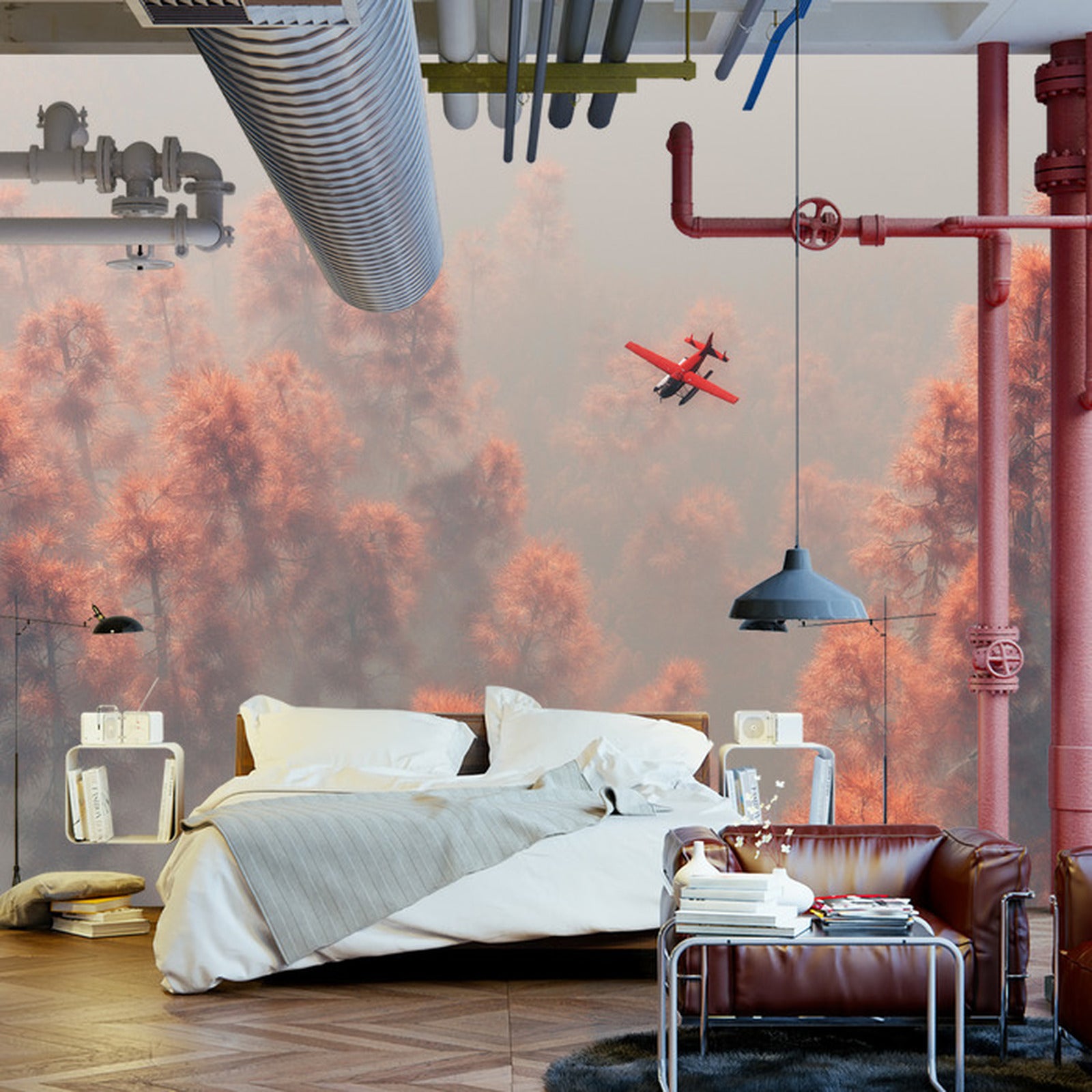 Fototapet Skog I Tåke