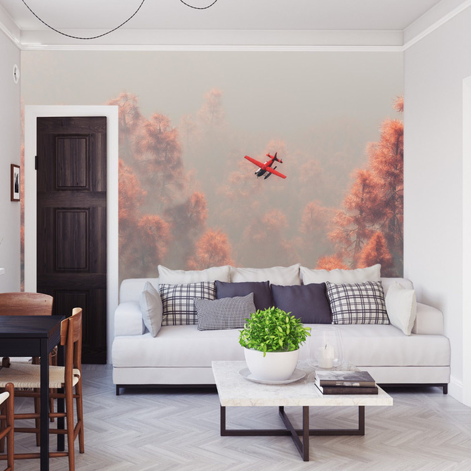 Fototapet Skog I Tåke