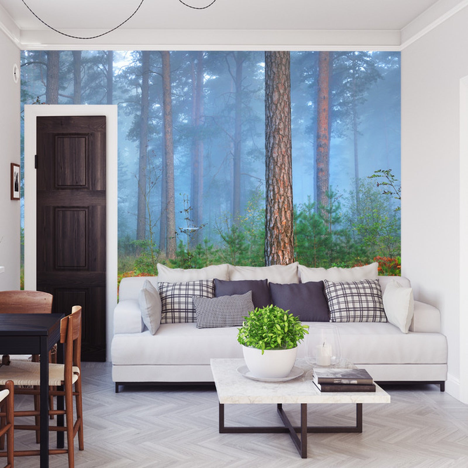 Fototapet Skog I Tåke