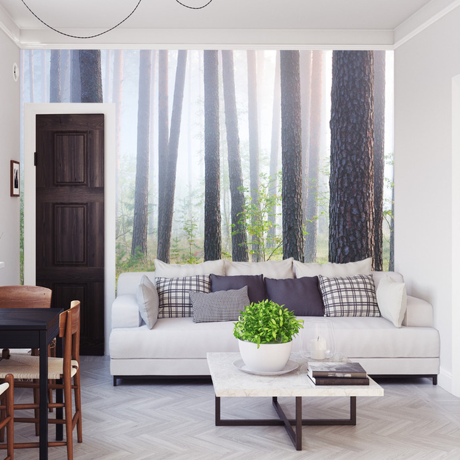 Fototapet Skog I Tåke