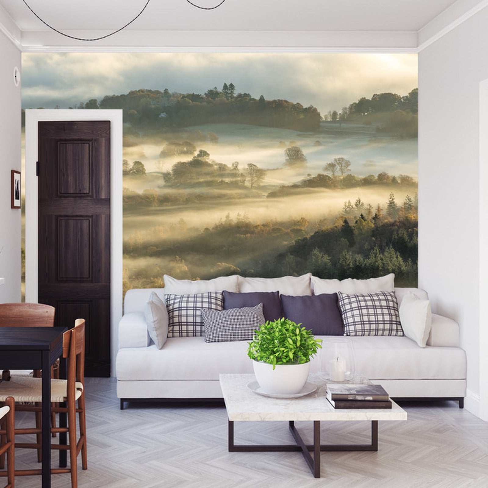 Fototapet Skog og åker