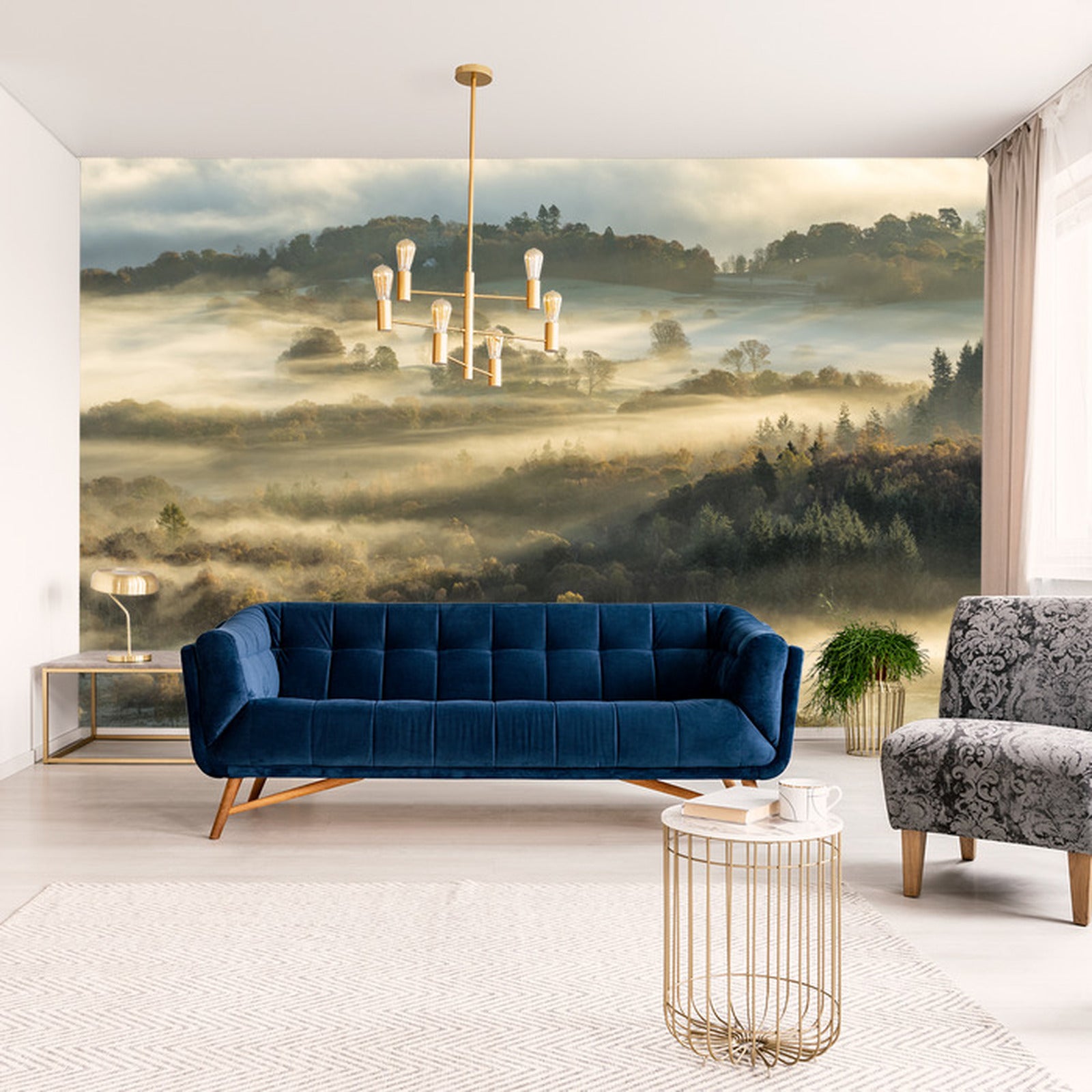 Fototapet Skog og åker