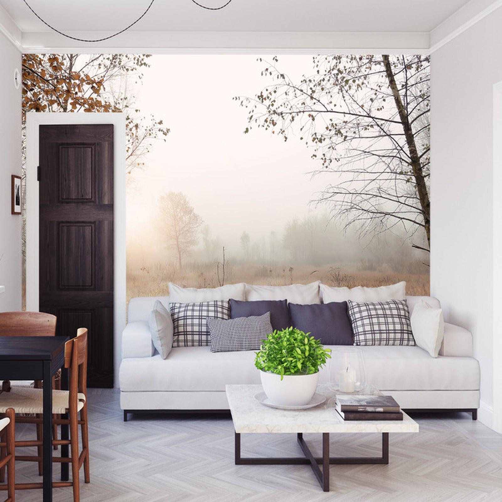 Fototapet Skog I Tåke