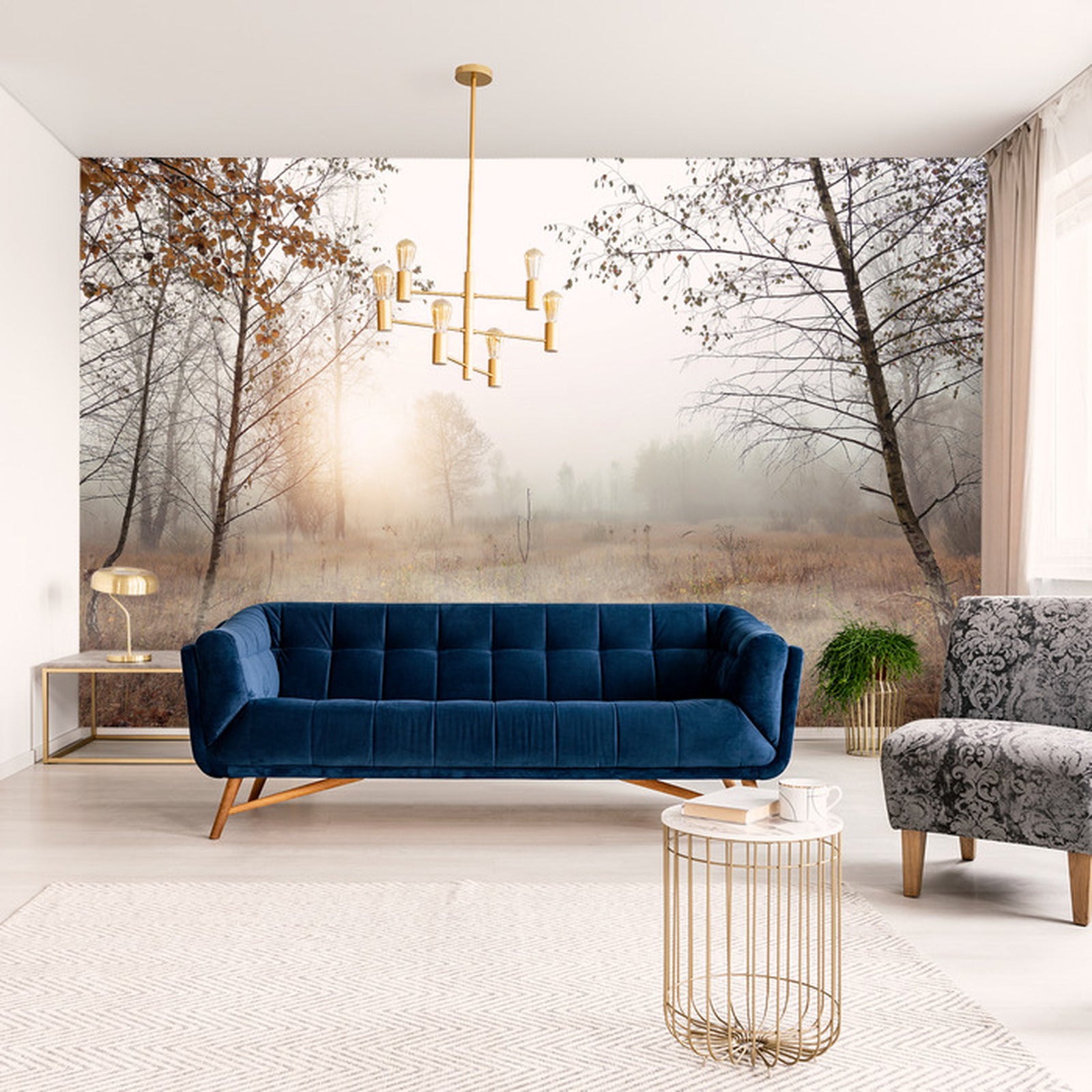 Fototapet Skog I Tåke