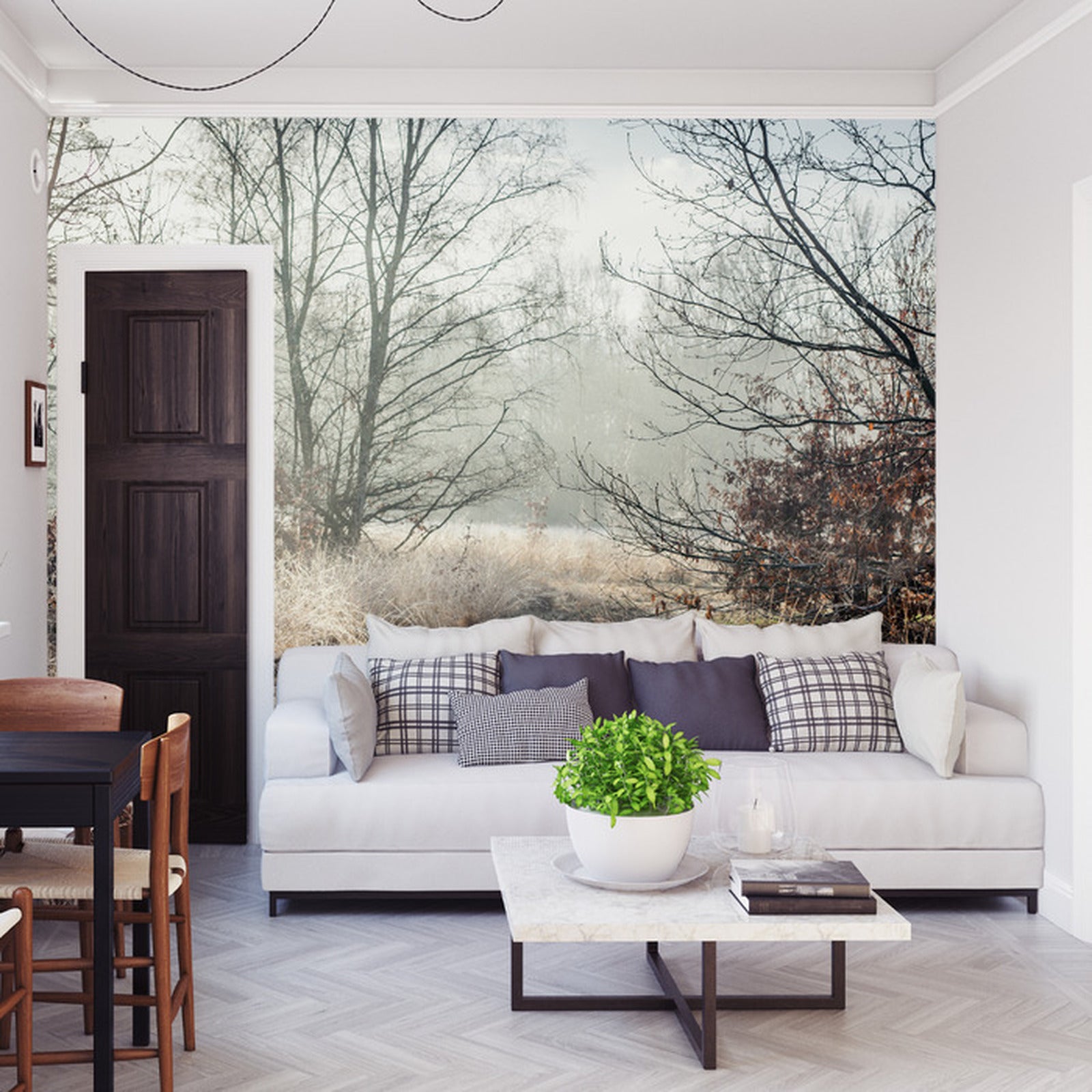 Fototapet Skog I Tåke