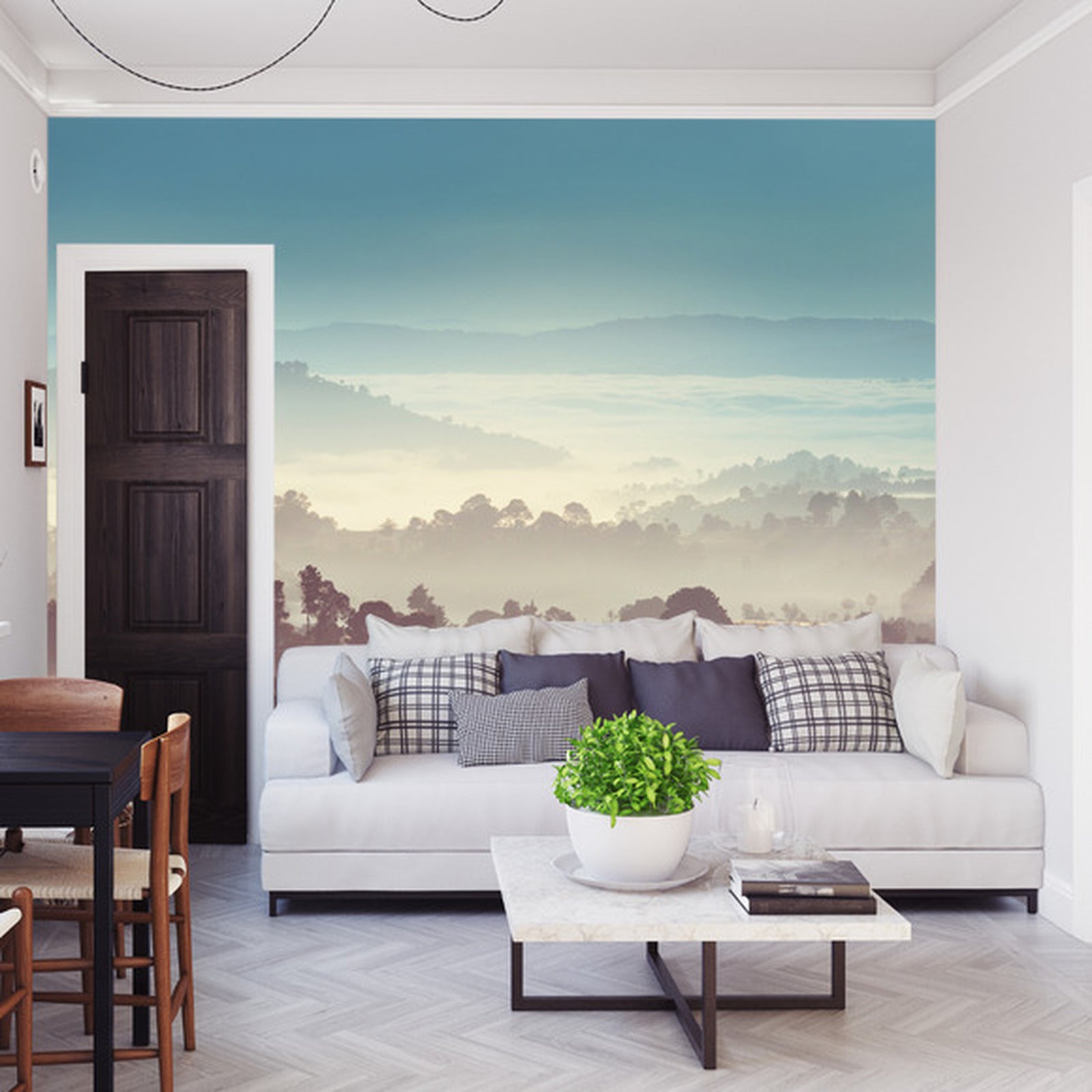 Fototapet Skog I Tåke