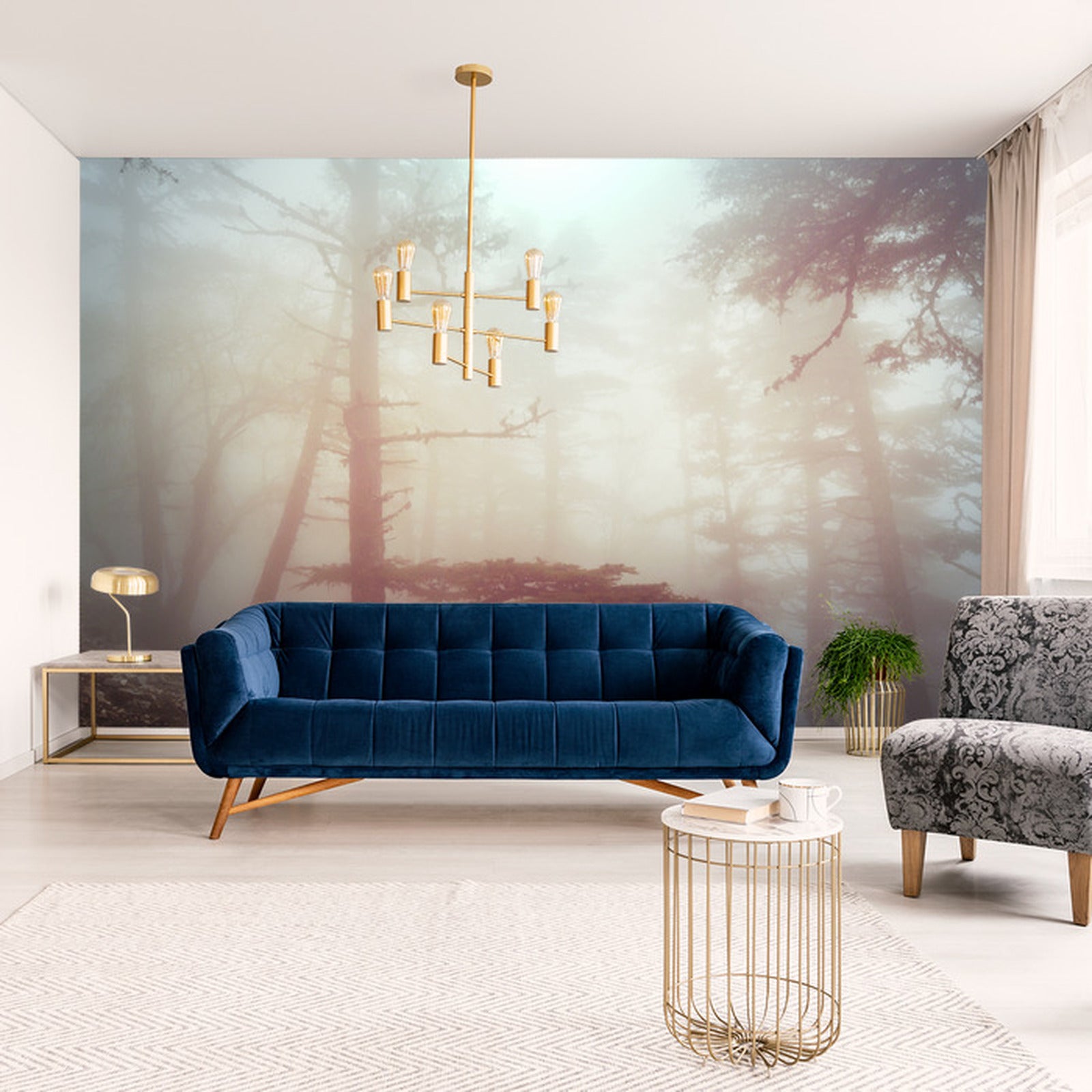 Fototapet Skog I Tåke