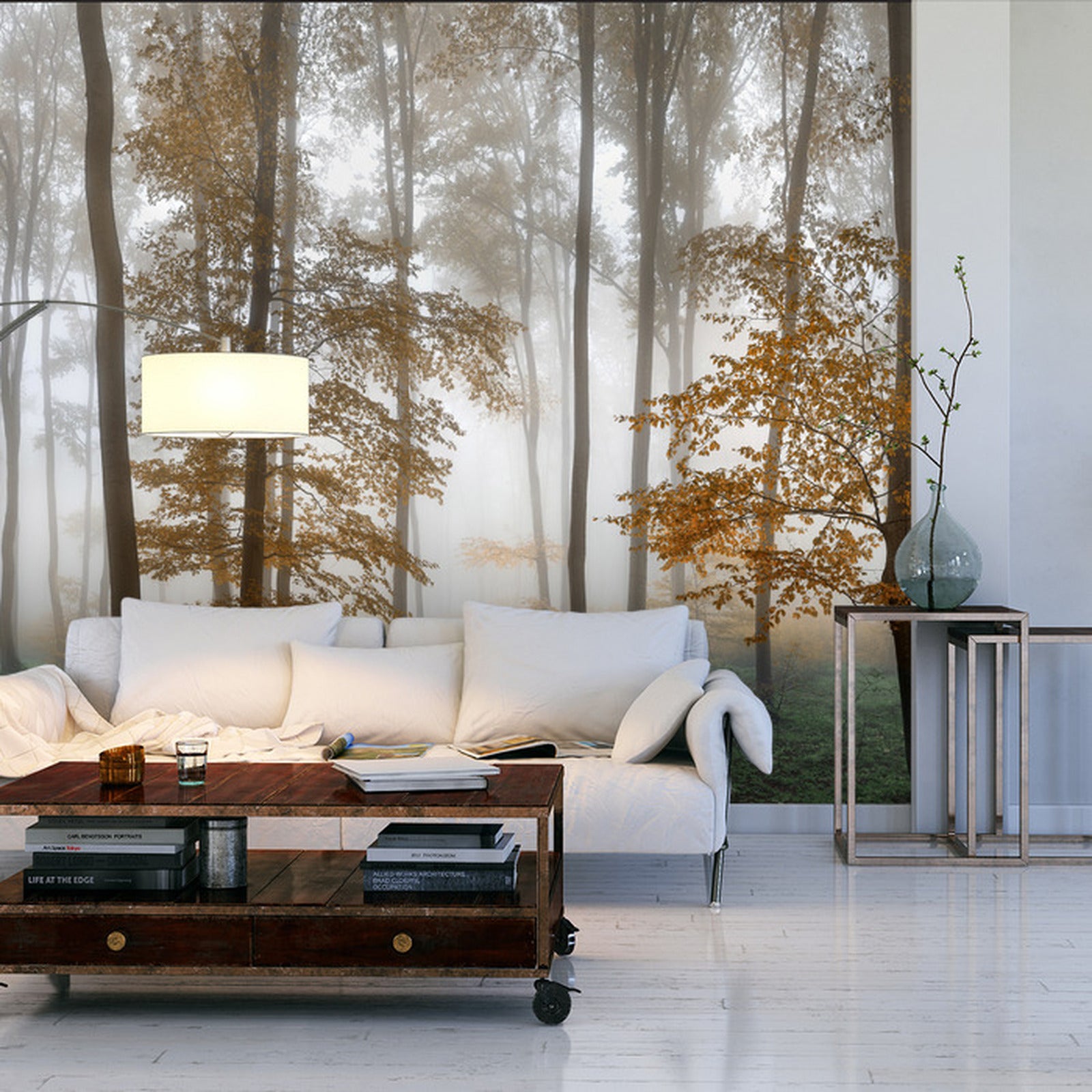 Fototapet Høstskog i tåke 6