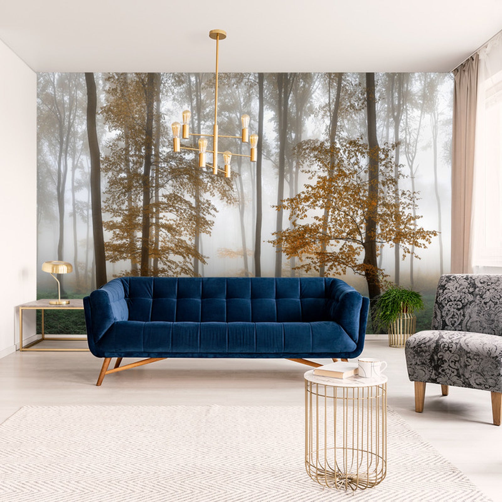 Fototapet Høstskog i tåke 6