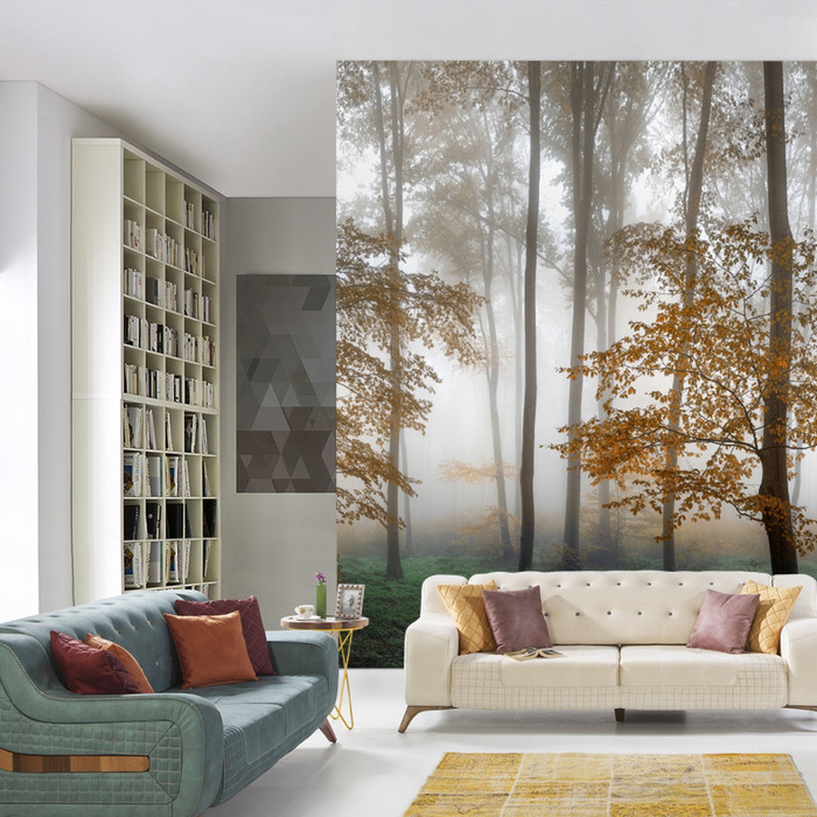 Fototapet Høstskog i tåke 6