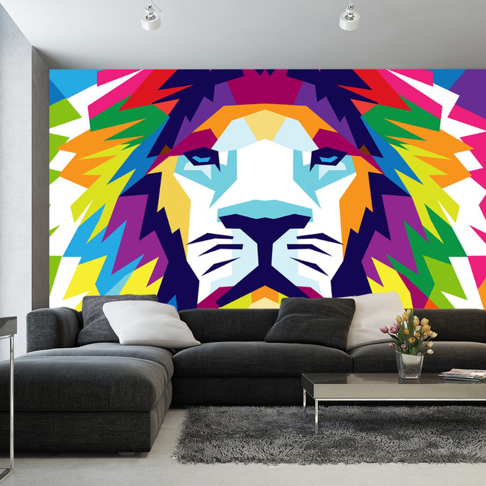 Fototapet Geometrisk Løve