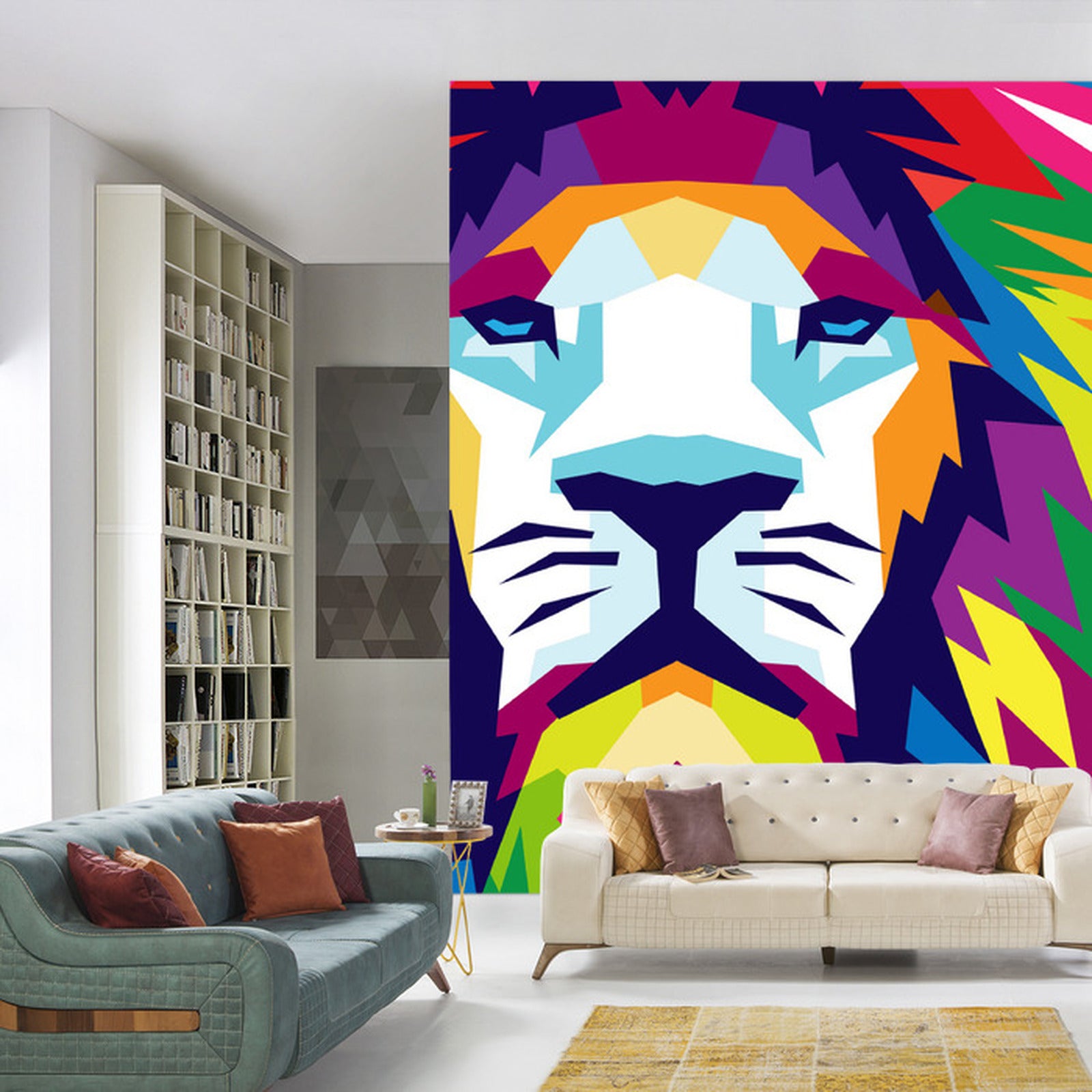 Fototapet Geometrisk Løve