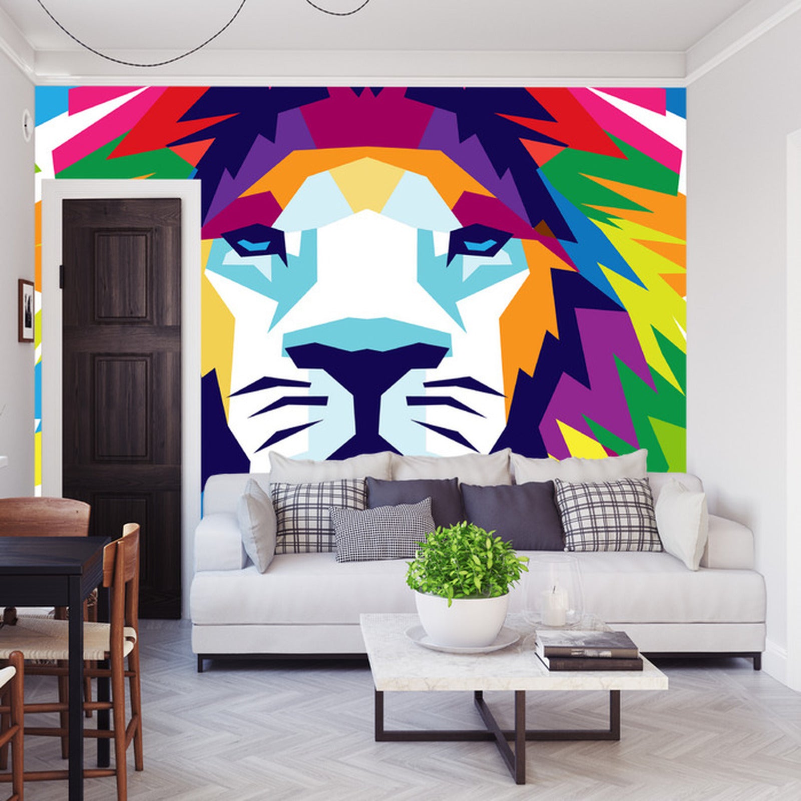 Fototapet Geometrisk Løve