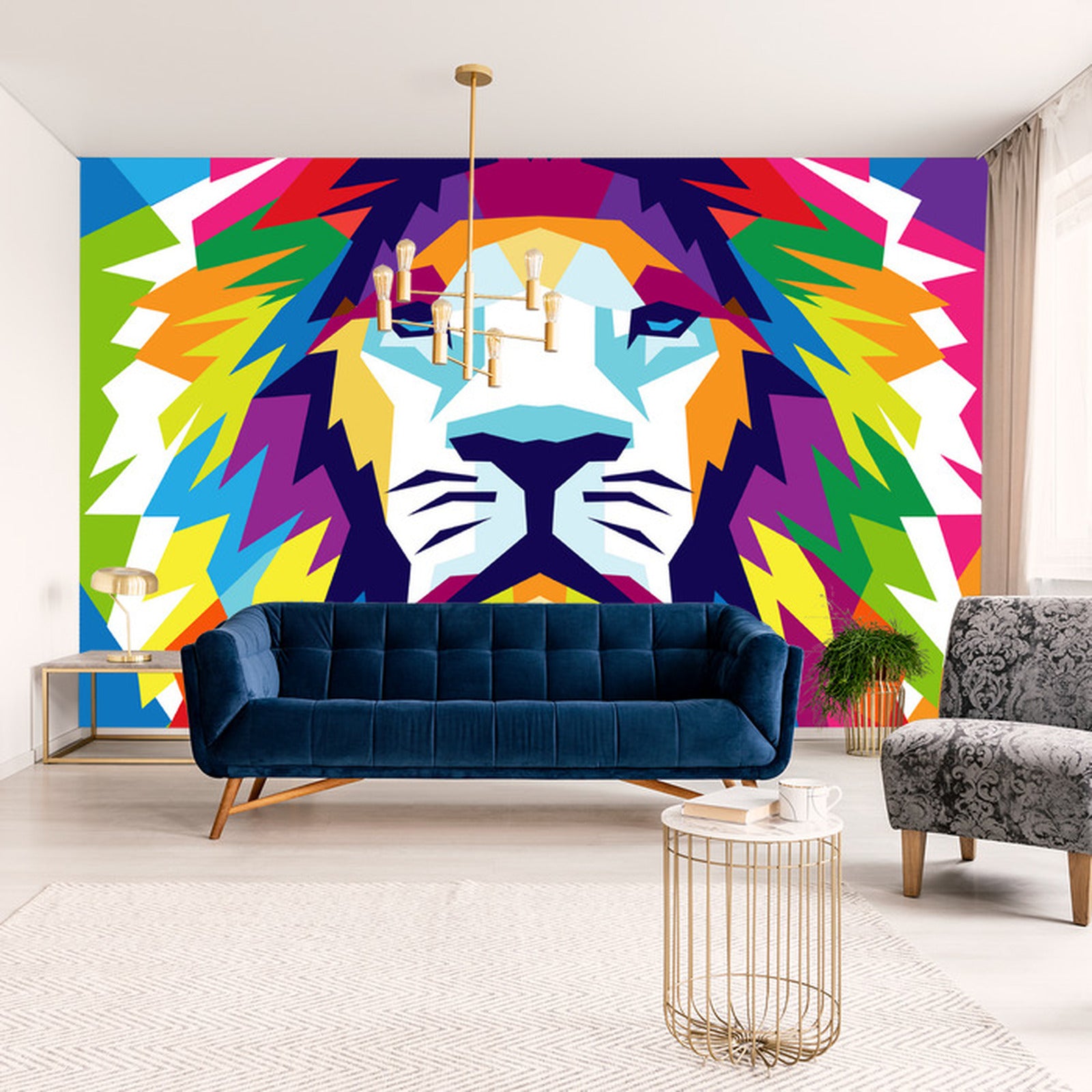 Fototapet Geometrisk Løve