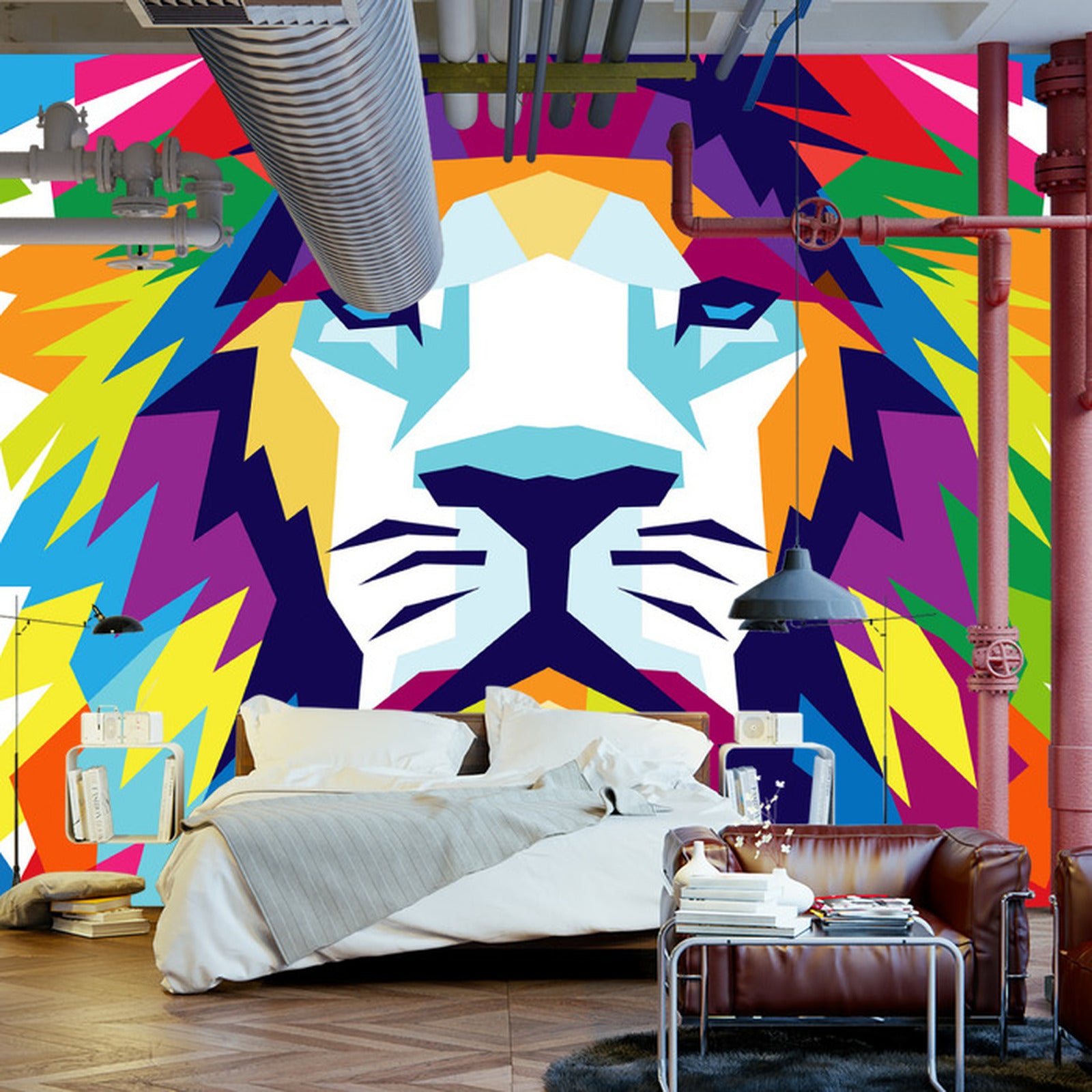 Fototapet Geometrisk Løve