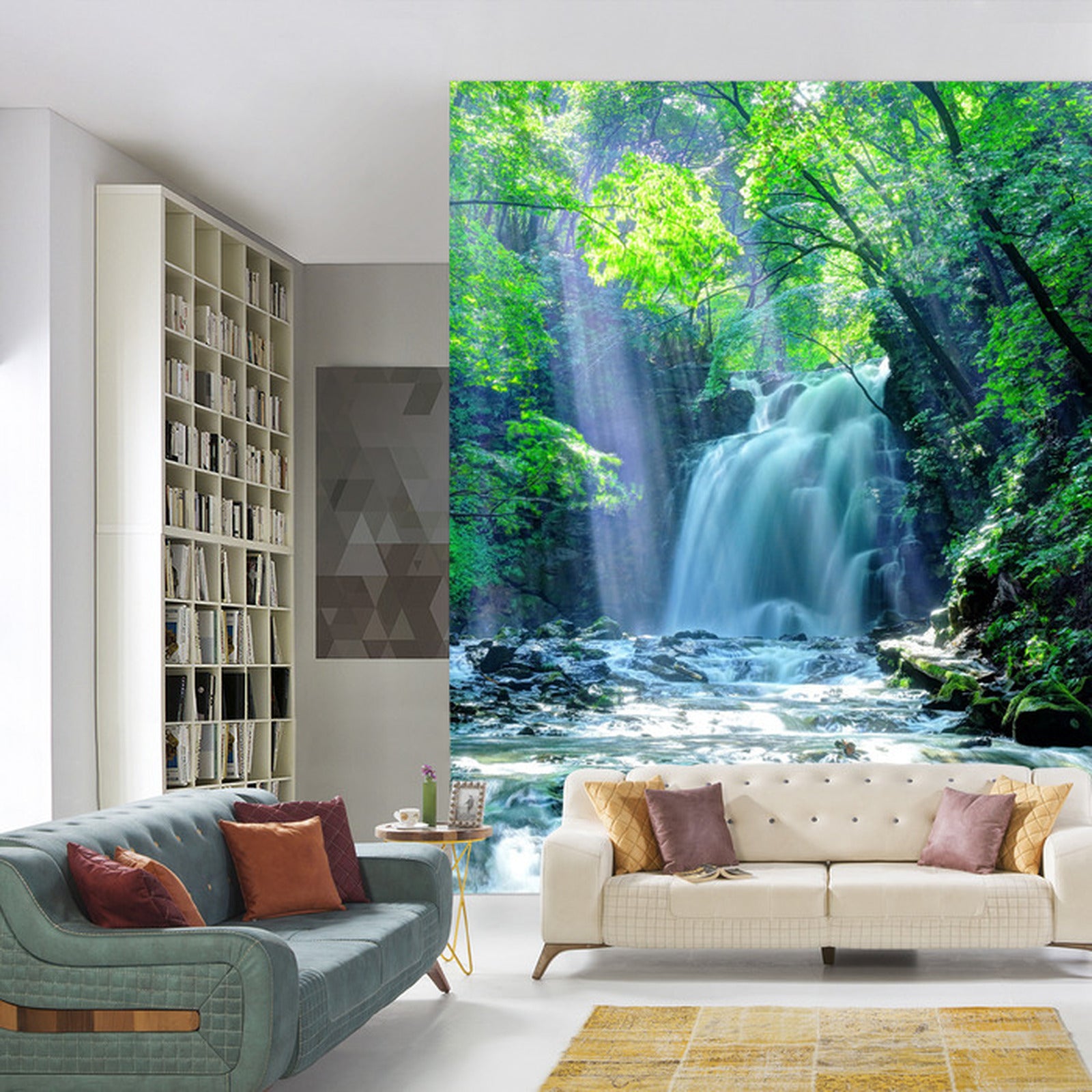 Fototapet Foss I Skogen