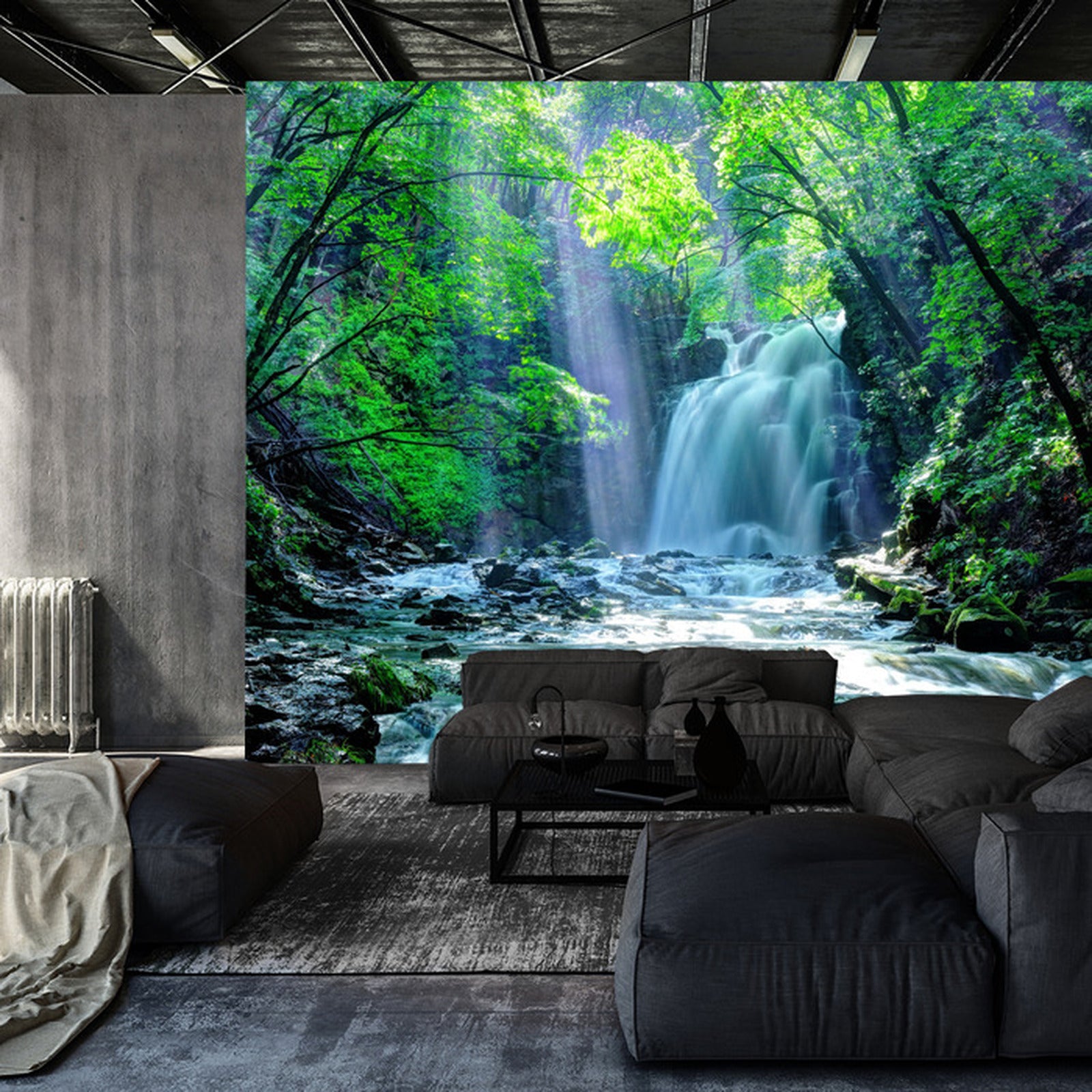 Fototapet Foss I Skogen