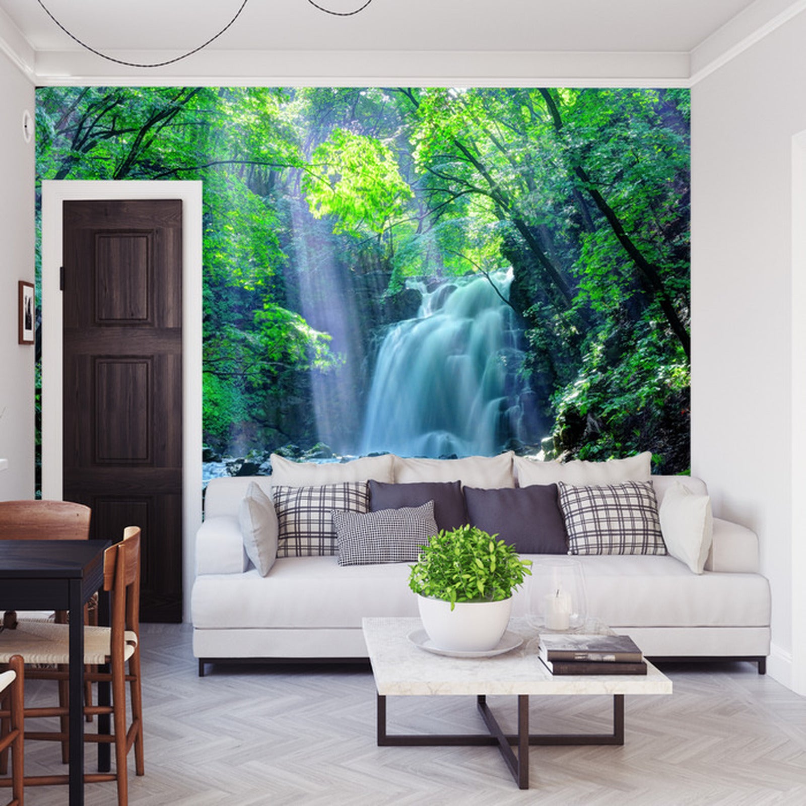 Fototapet Foss I Skogen