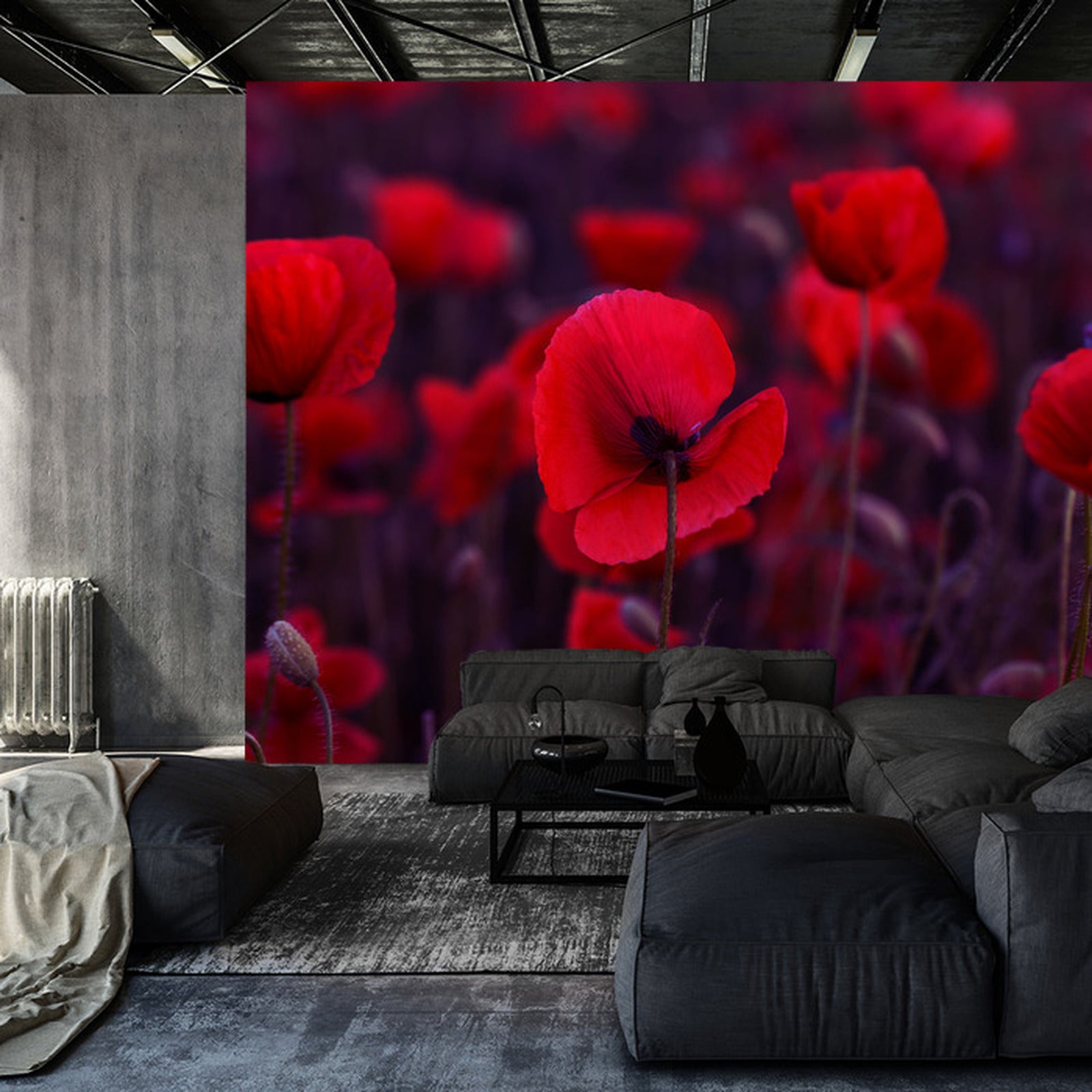 Fototapet Ville Røde Valmuer