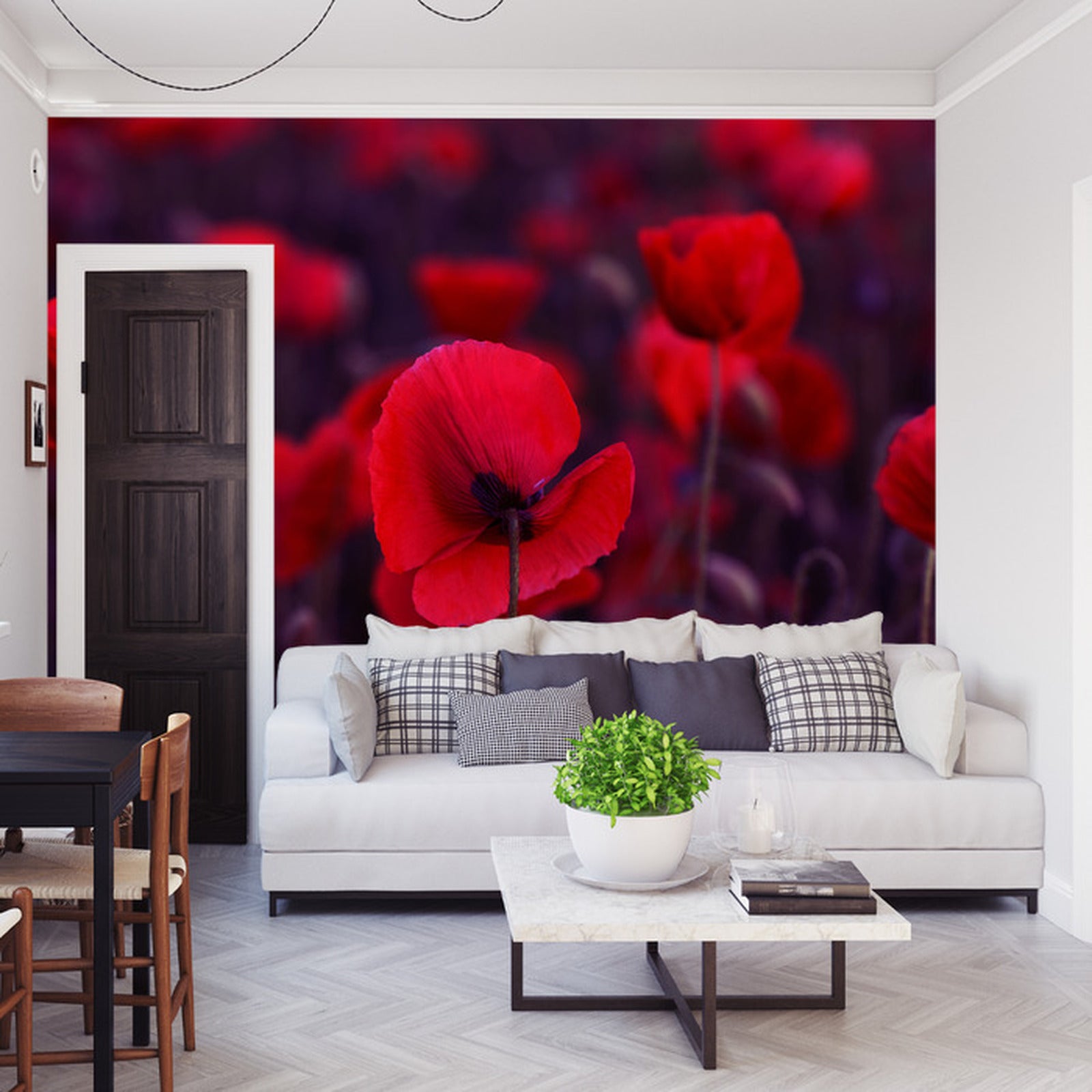 Fototapet Ville Røde Valmuer