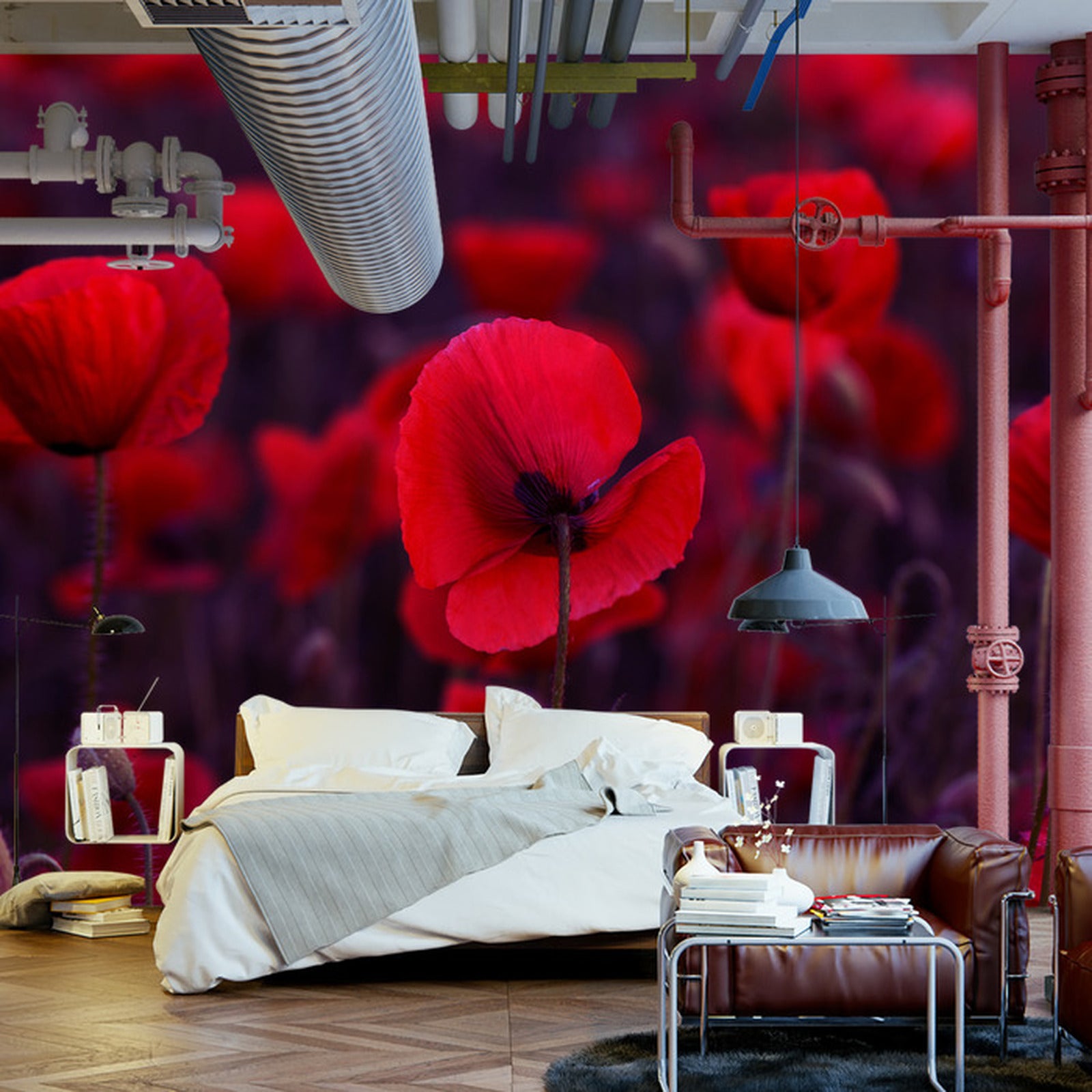 Fototapet Ville Røde Valmuer