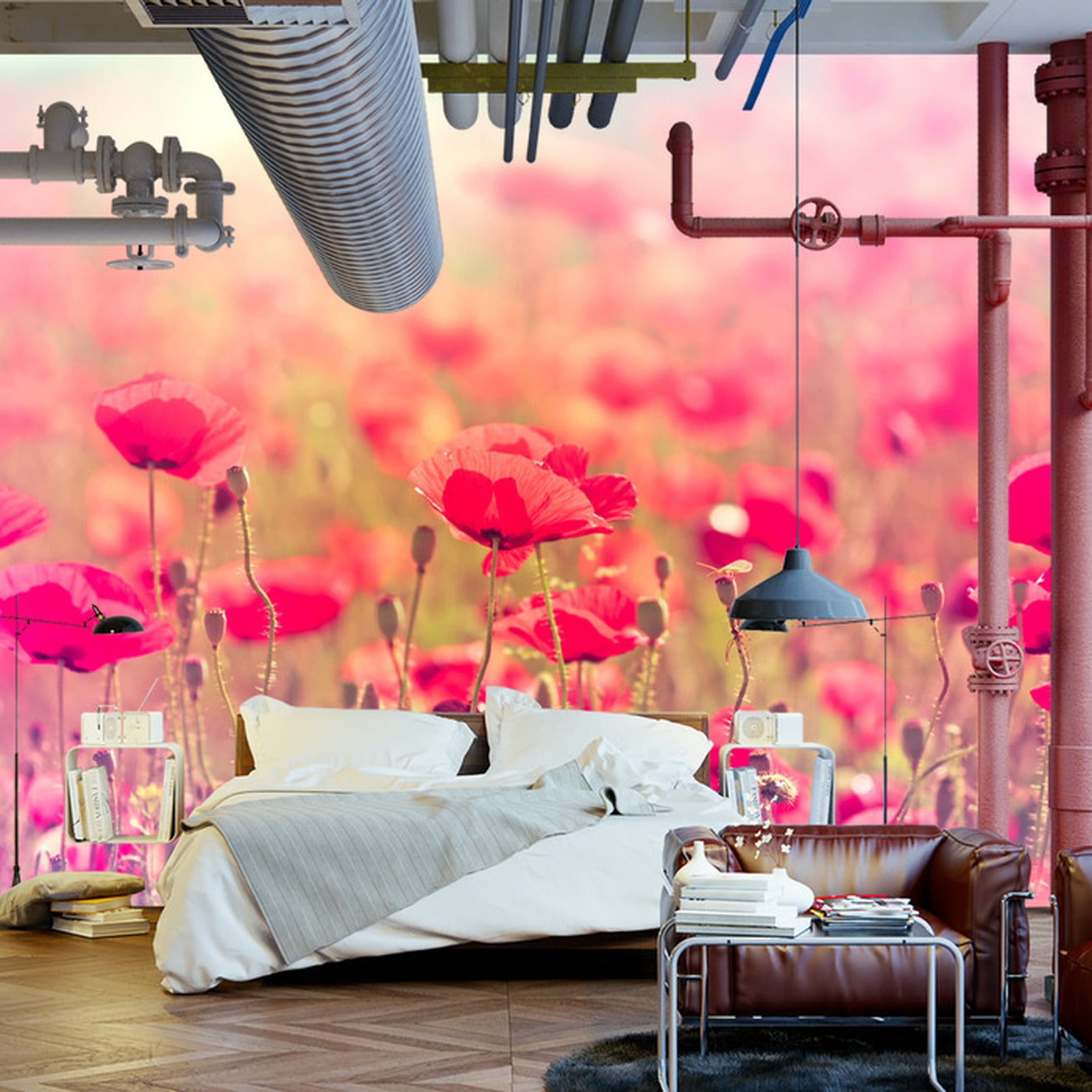 Fototapet Vill Valmuer