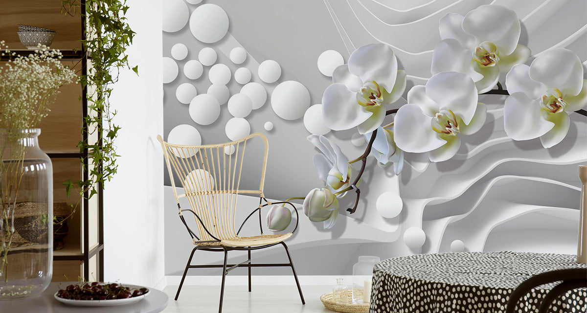 Fototapet Hvite Orkideer