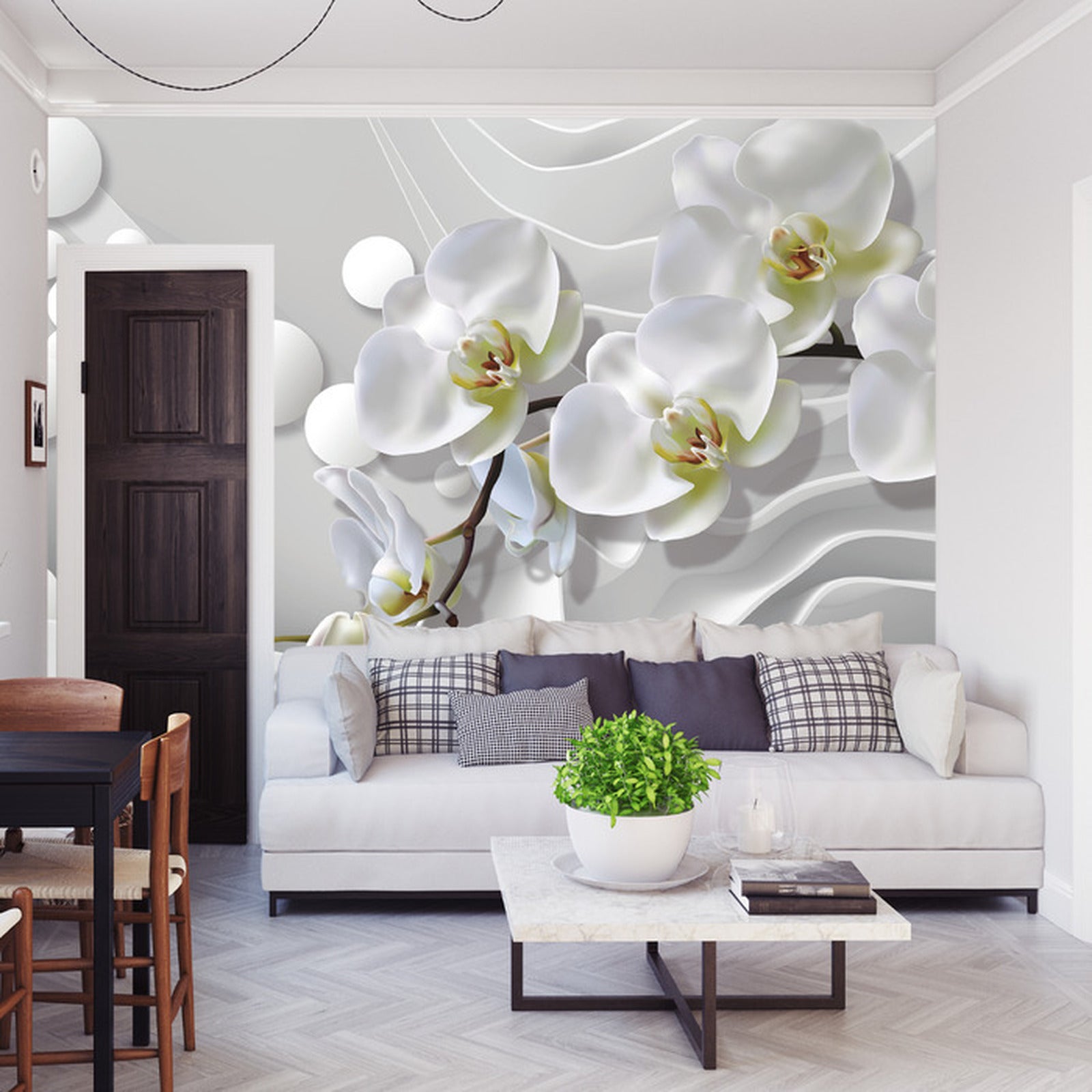 Fototapet Hvite Orkideer