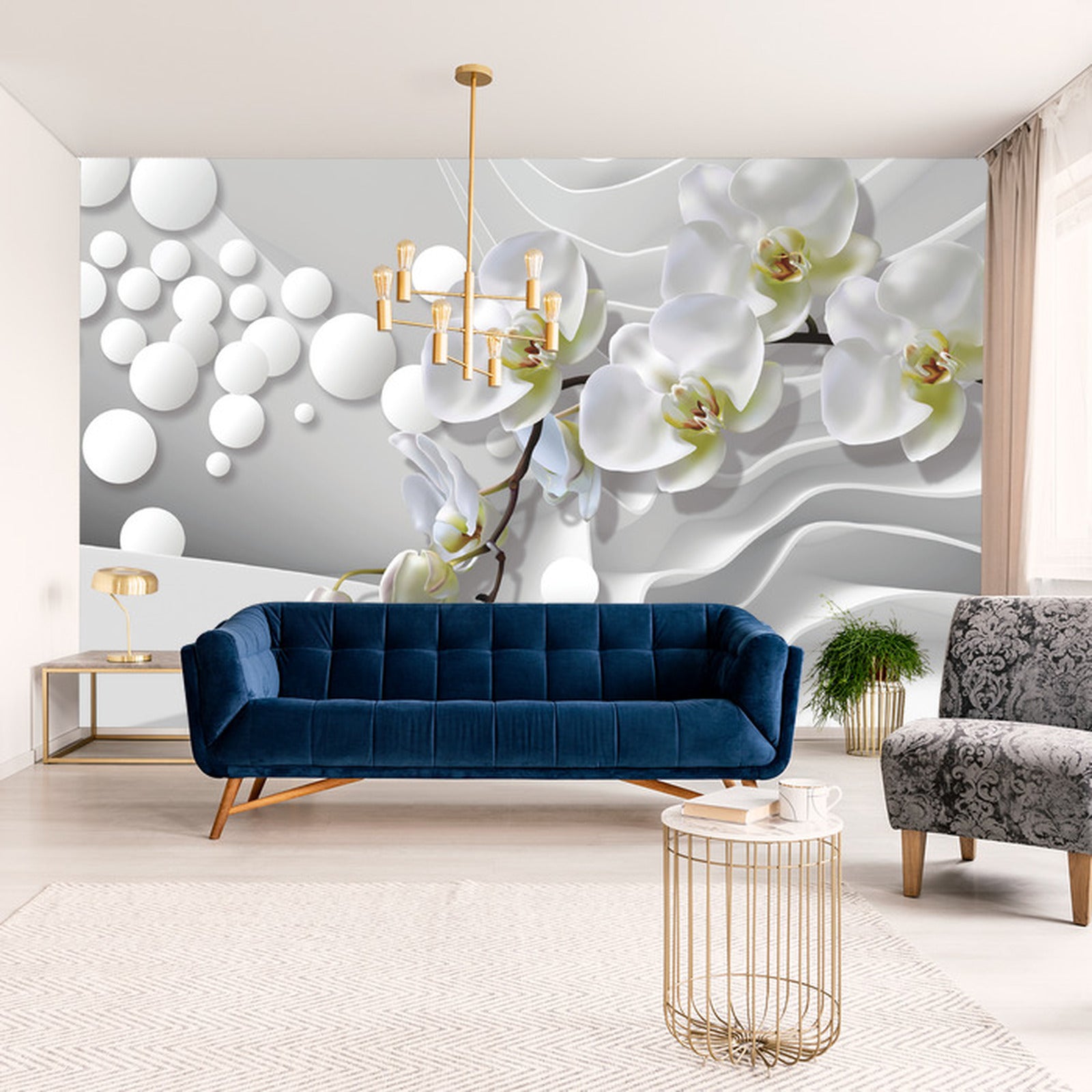 Fototapet Hvite Orkideer