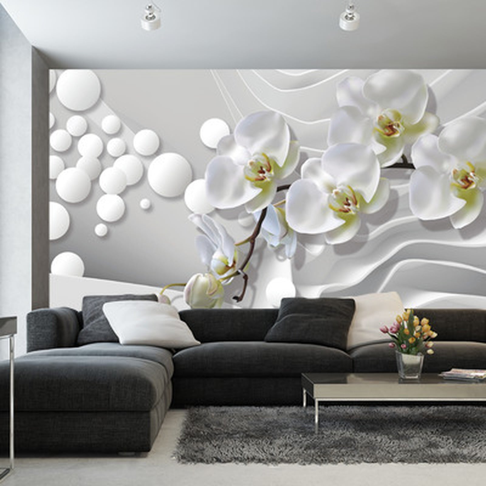 Fototapet Hvite Orkideer