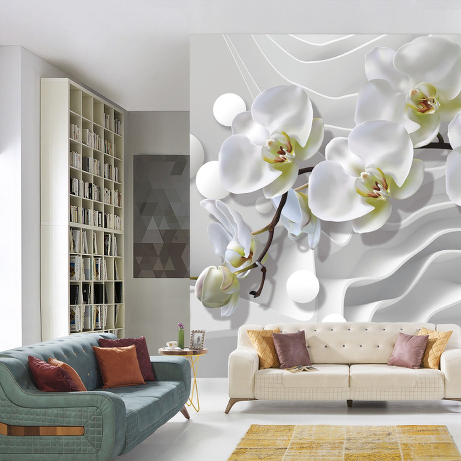 Fototapet Hvite Orkideer