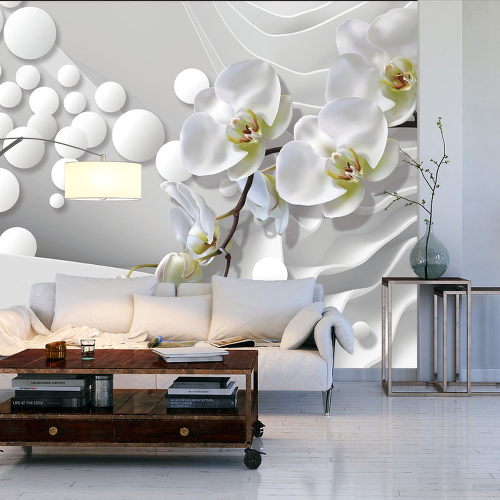 Fototapet Hvite Orkideer