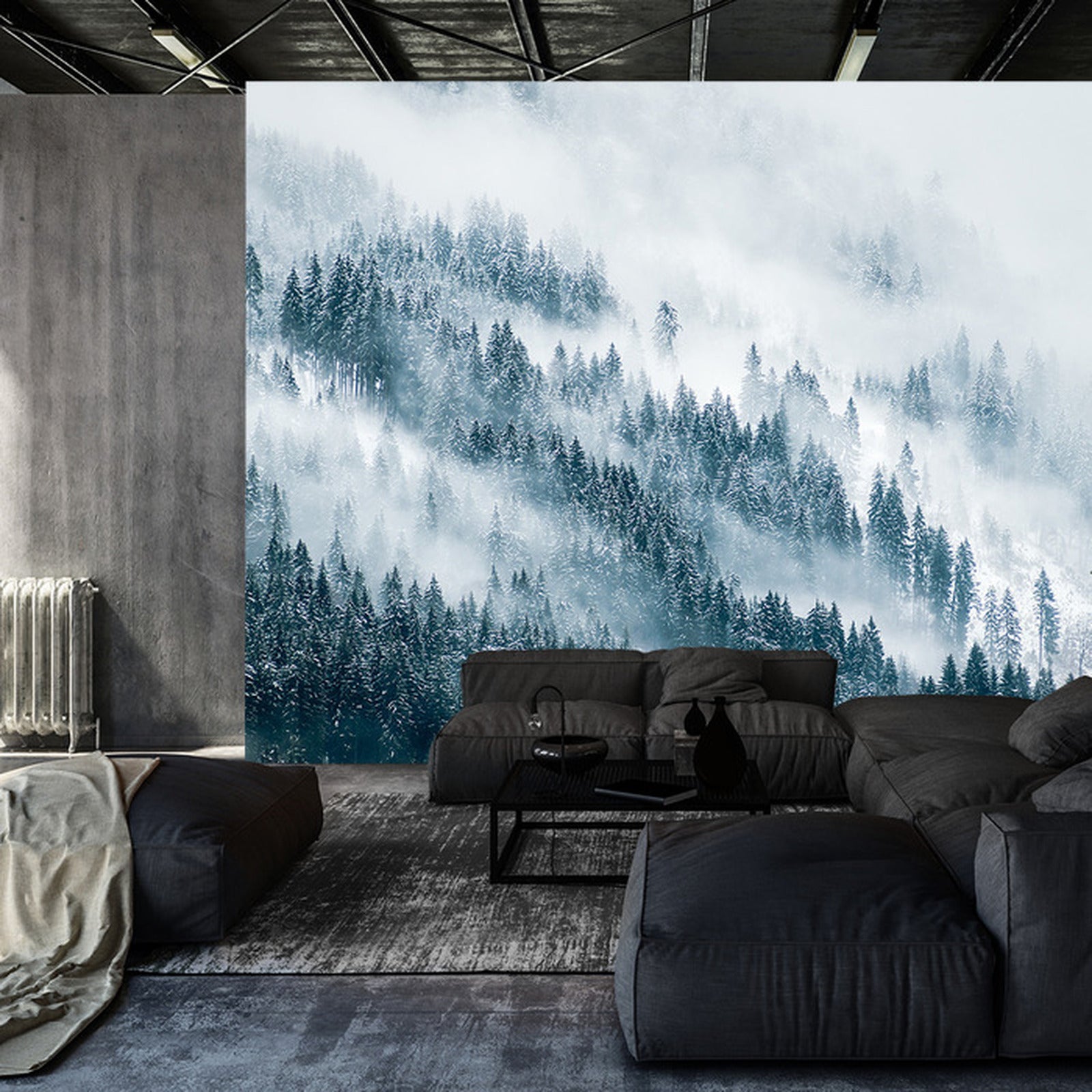 Fototapet Skog I Tåke
