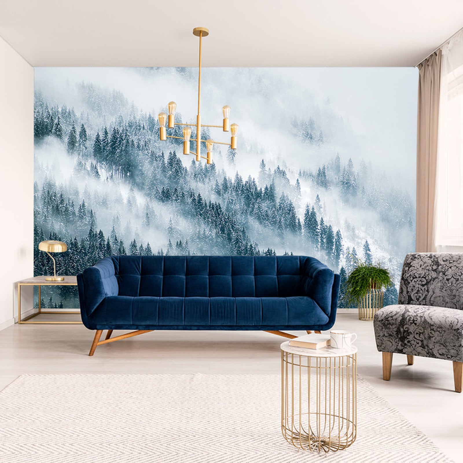 Fototapet Skog I Tåke