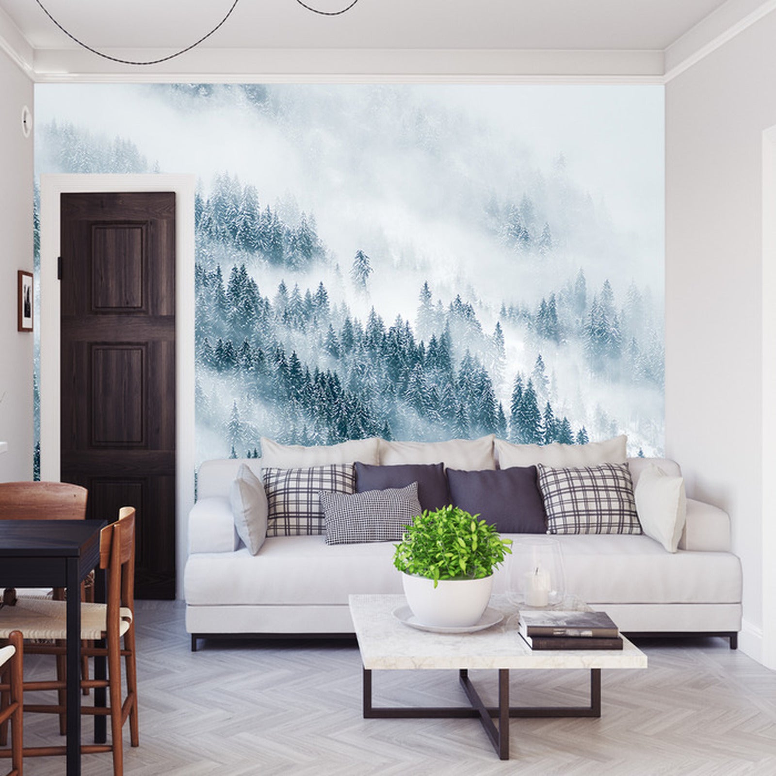 Fototapet Skog I Tåke