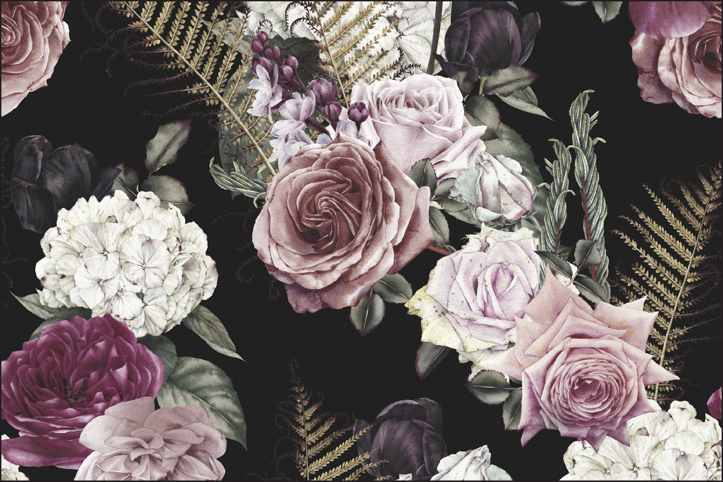 Fototapet Fargerike Roser I Vintage Stil