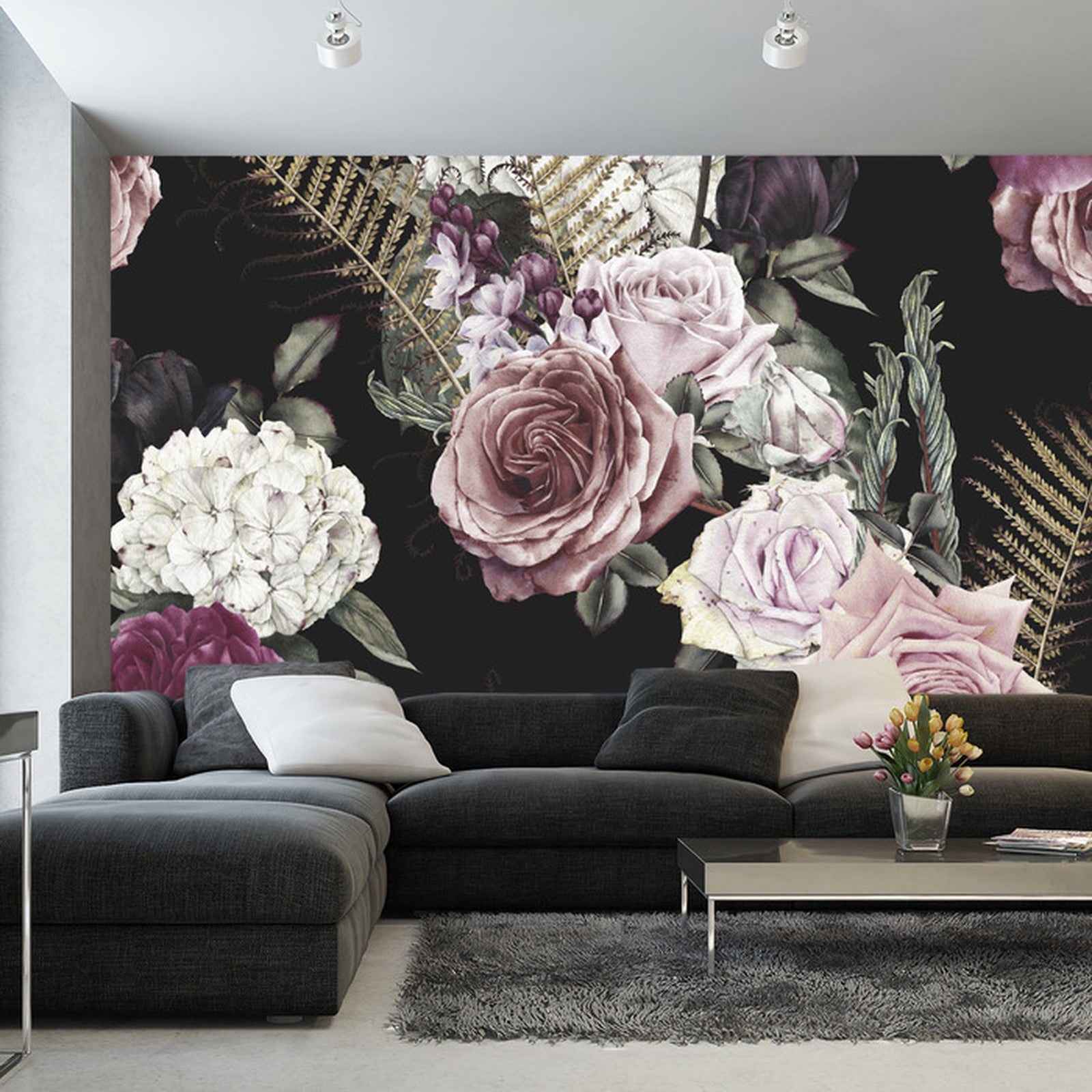 Fototapet Fargerike Roser I Vintage Stil