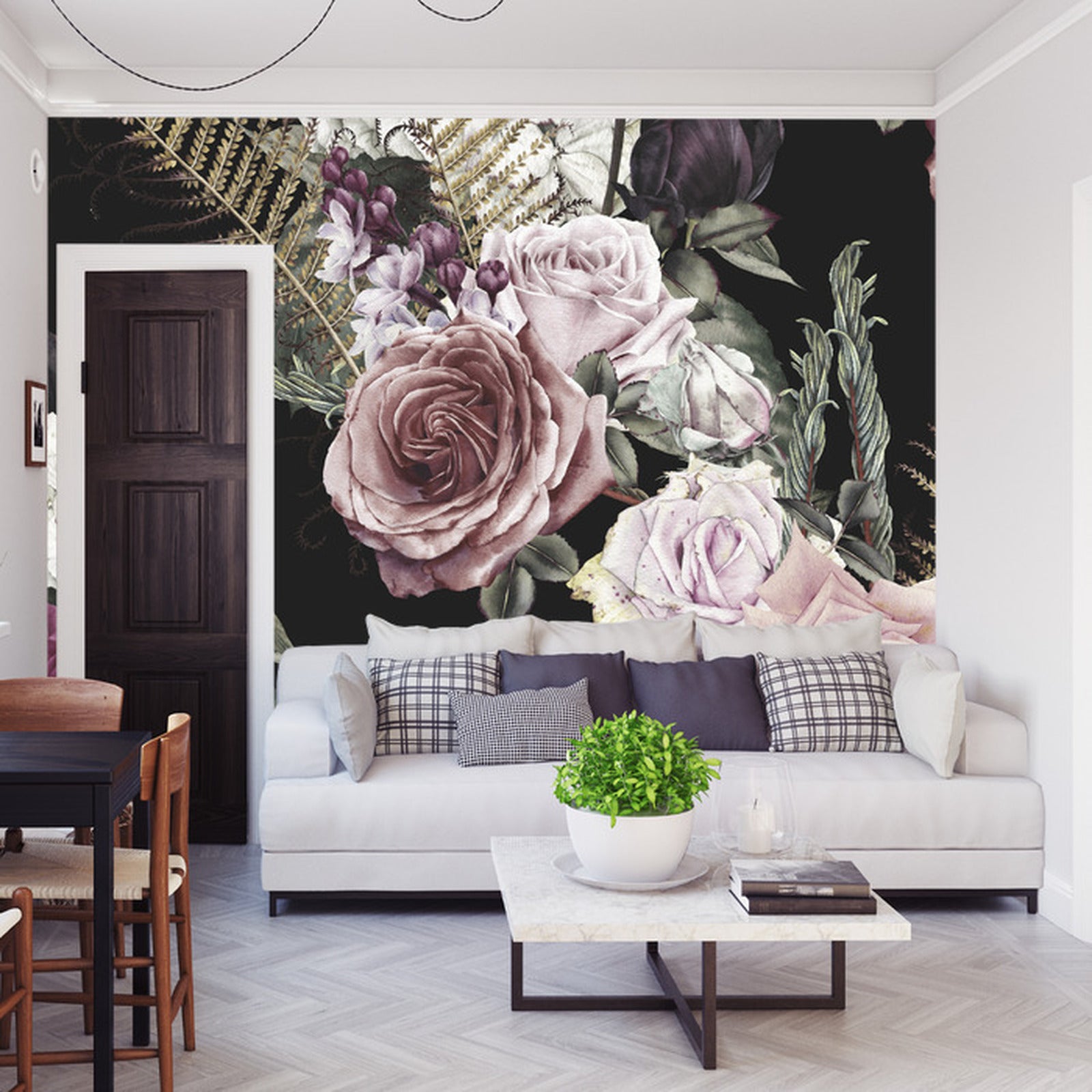 Fototapet Fargerike Roser I Vintage Stil