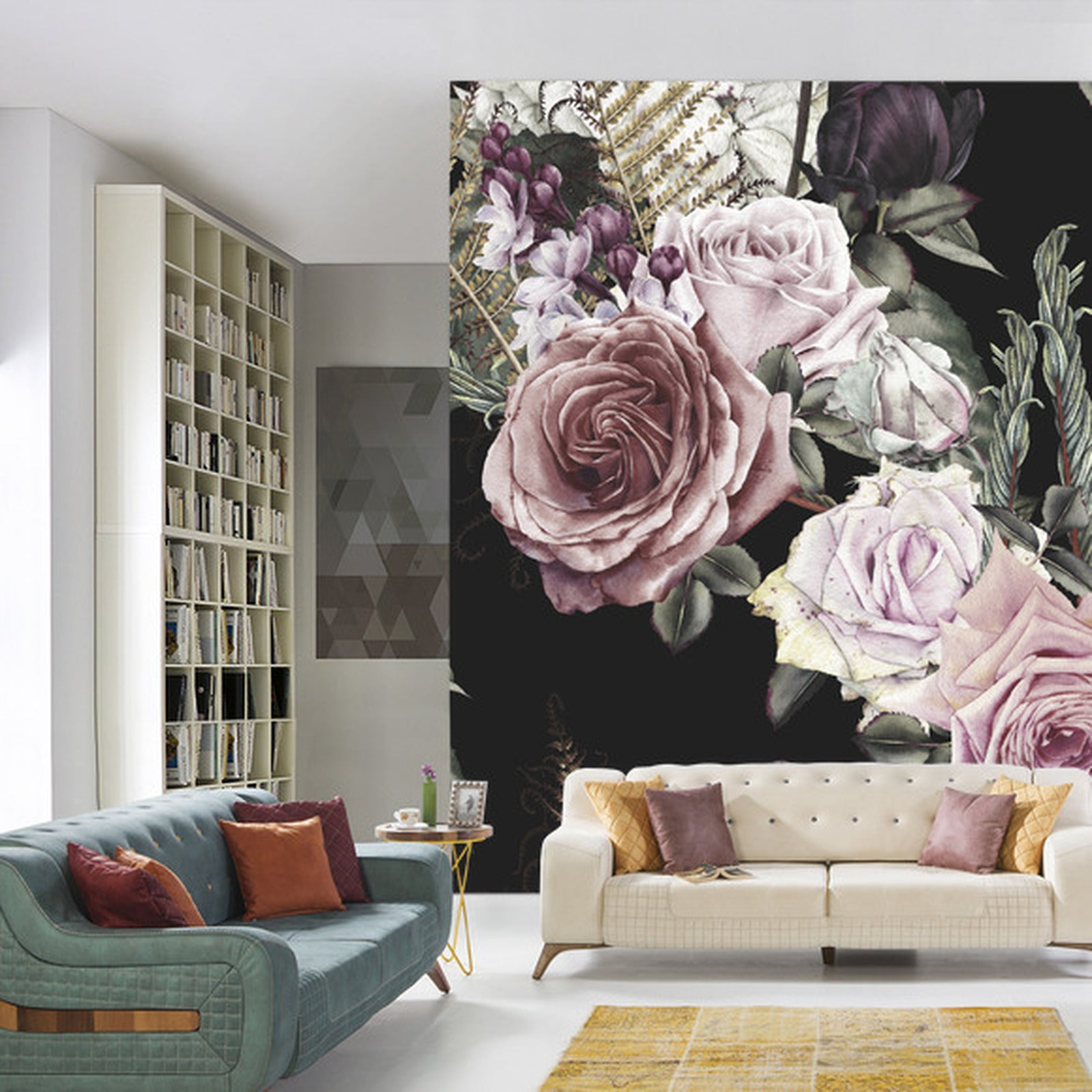 Fototapet Fargerike Roser I Vintage Stil