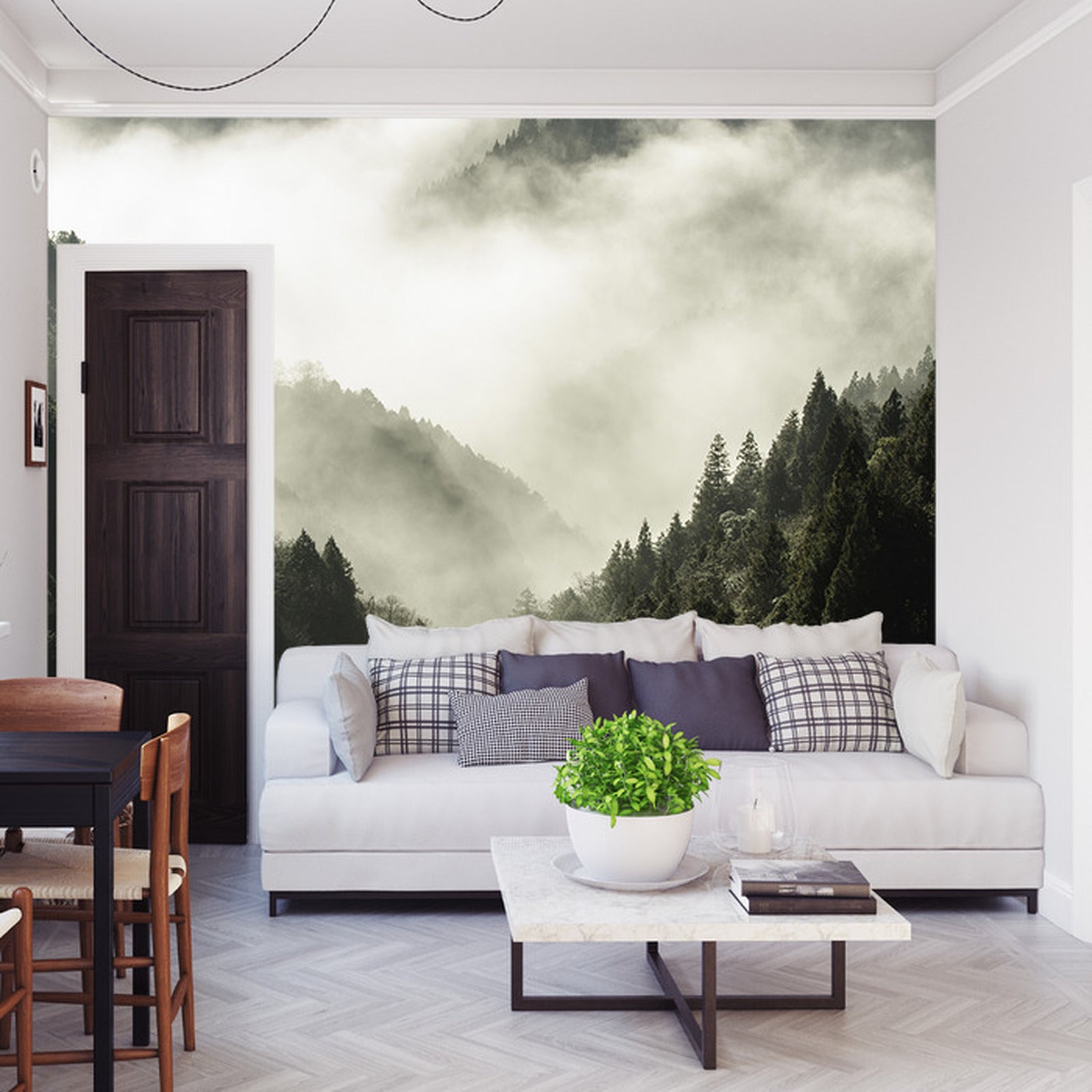 Fototapet Skog I Tåke 4