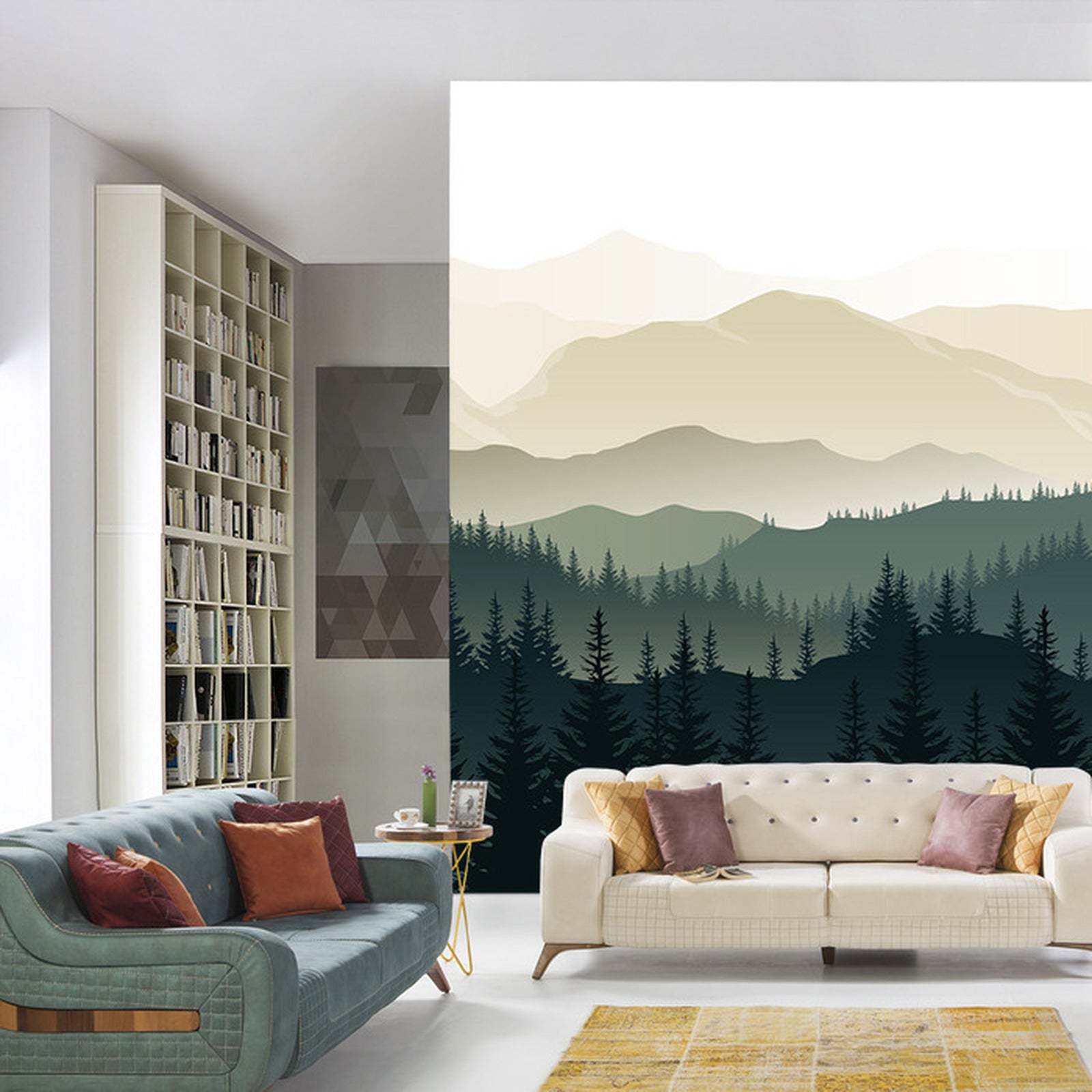 Fototapet Fjell Svart Og Hvitt