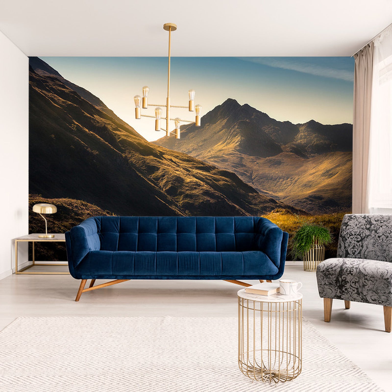 Fototapet Fjell I Tåke