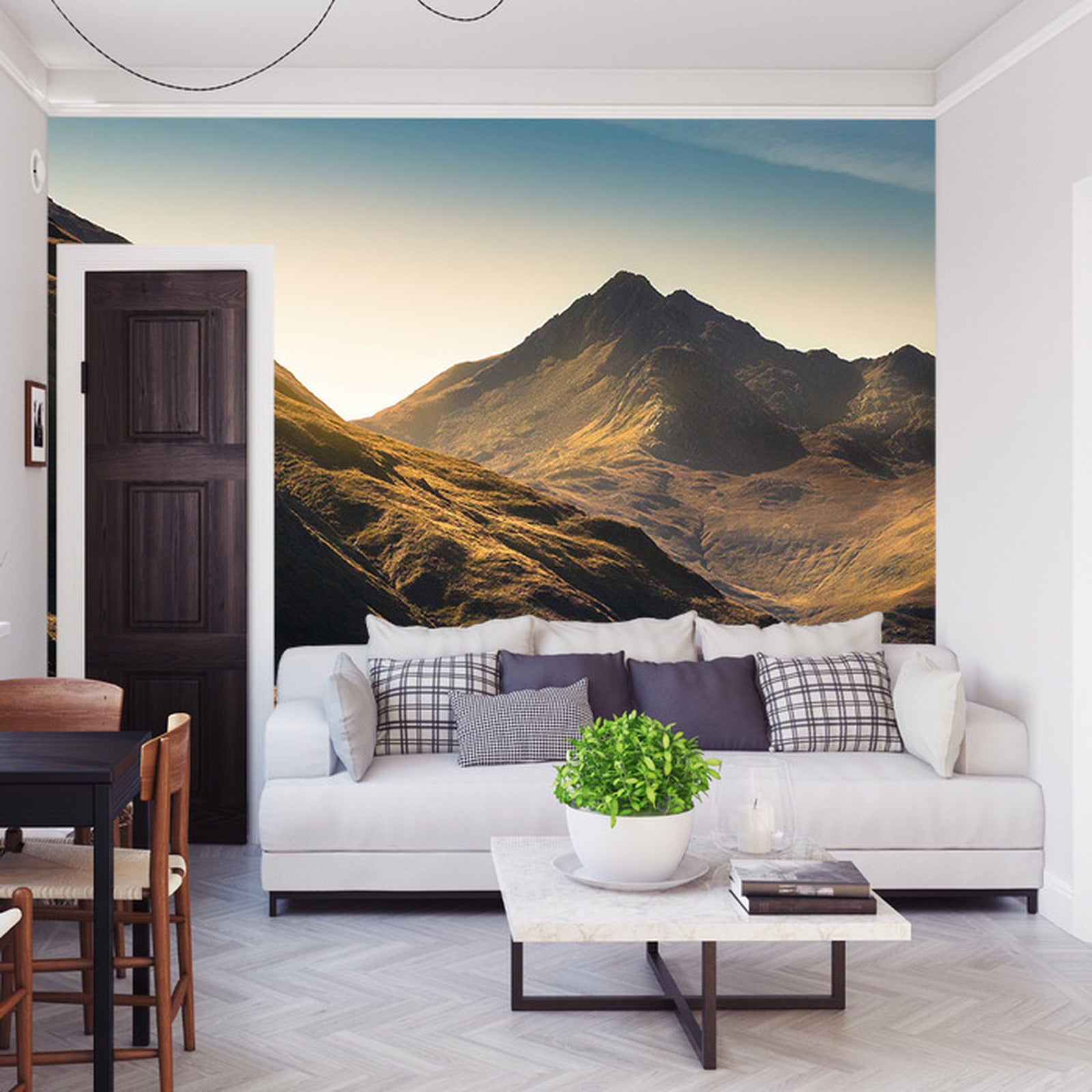 Fototapet Fjell I Tåke