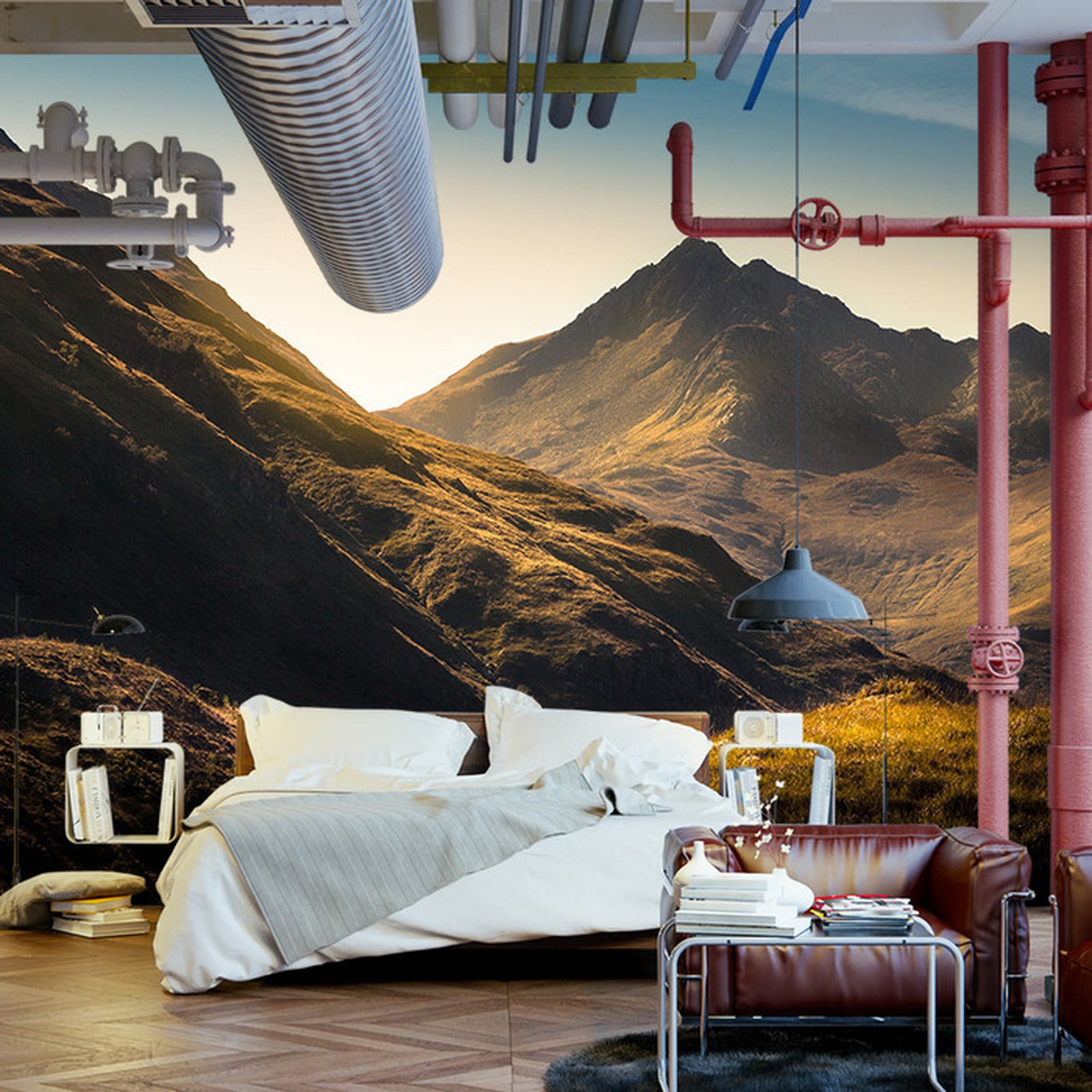 Fototapet Fjell I Tåke