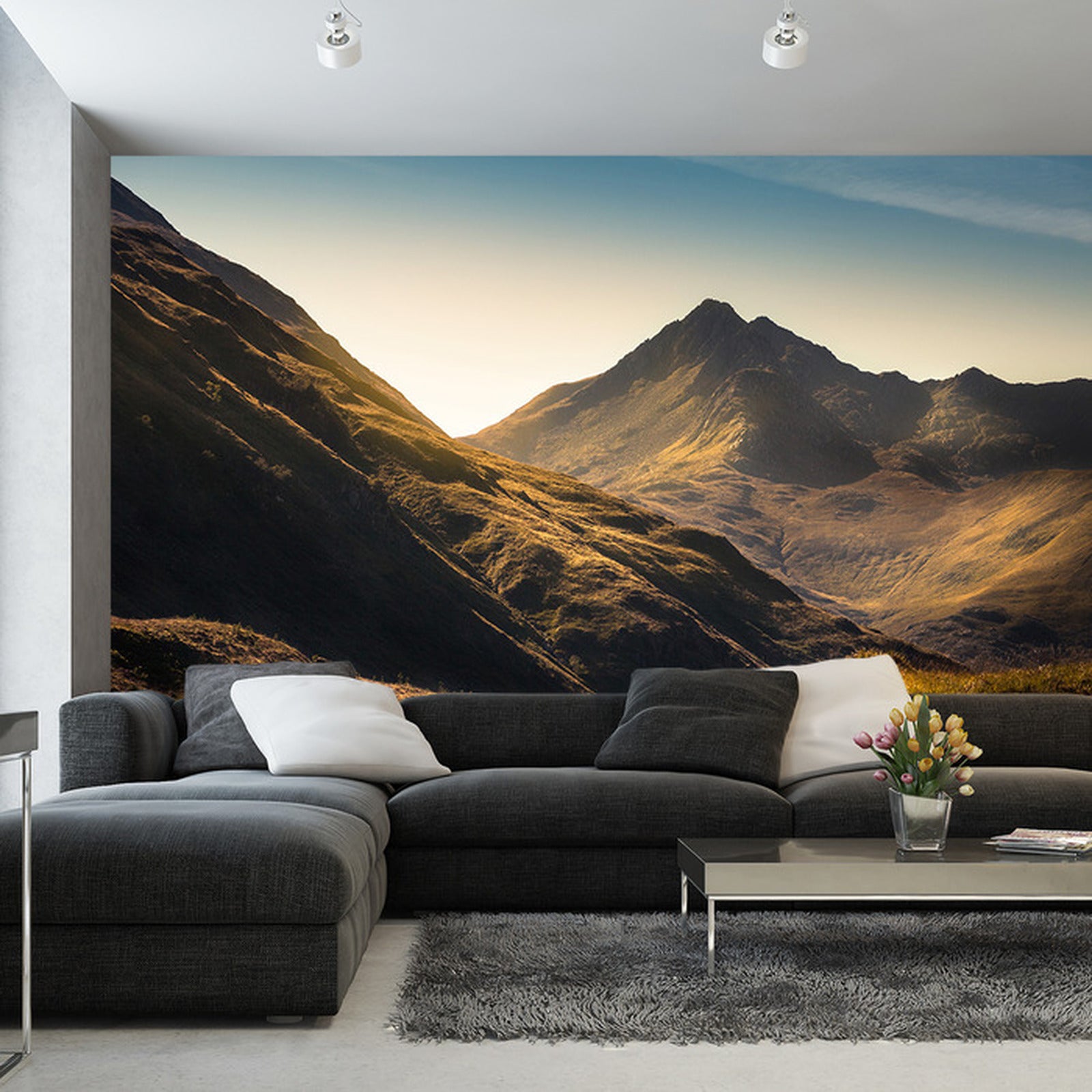 Fototapet Fjell I Tåke