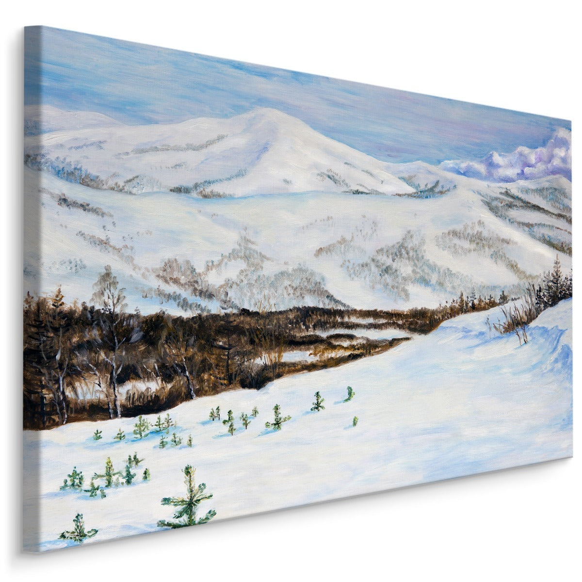 Landskap med snødekte fjell