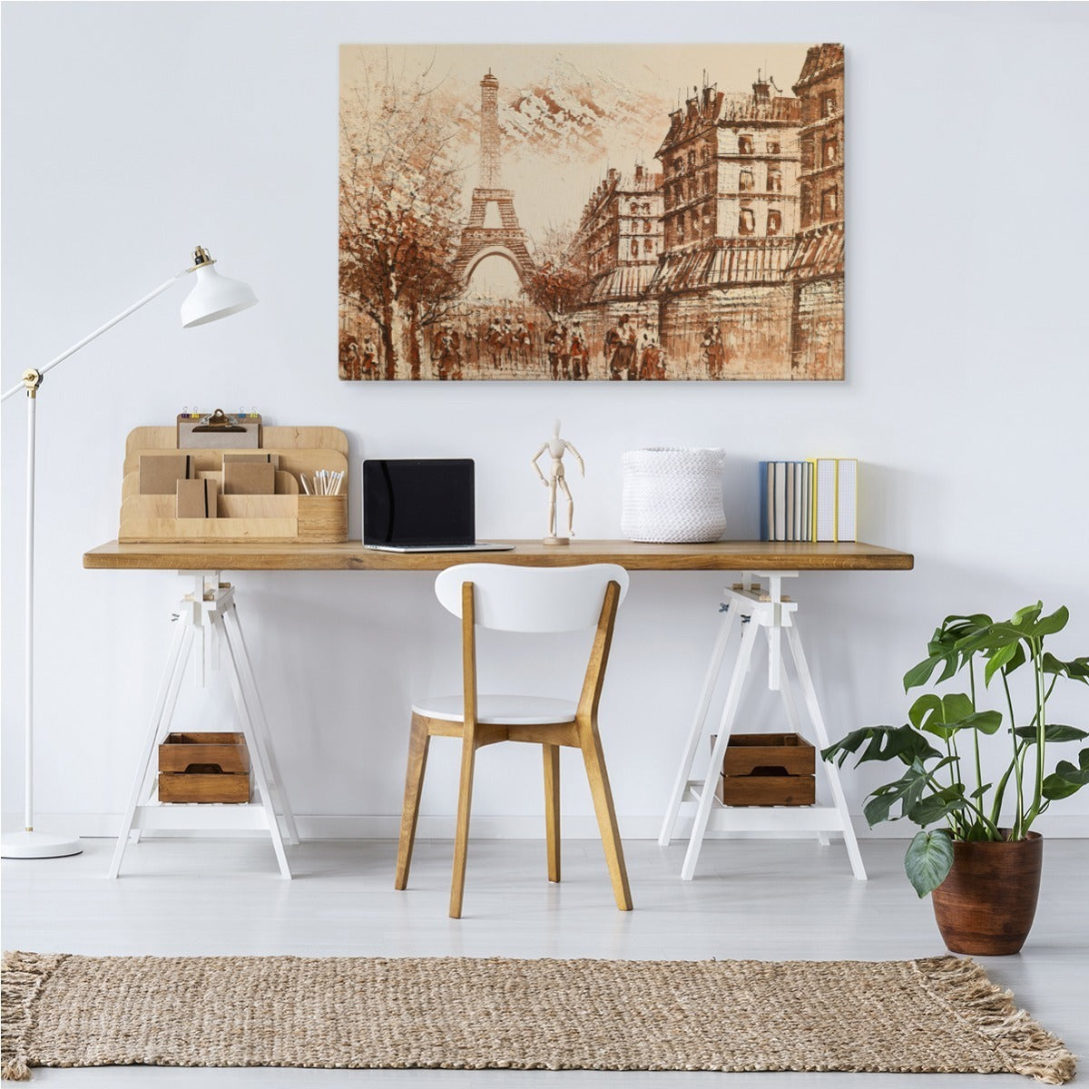 Paris panorama i nyanser av beige