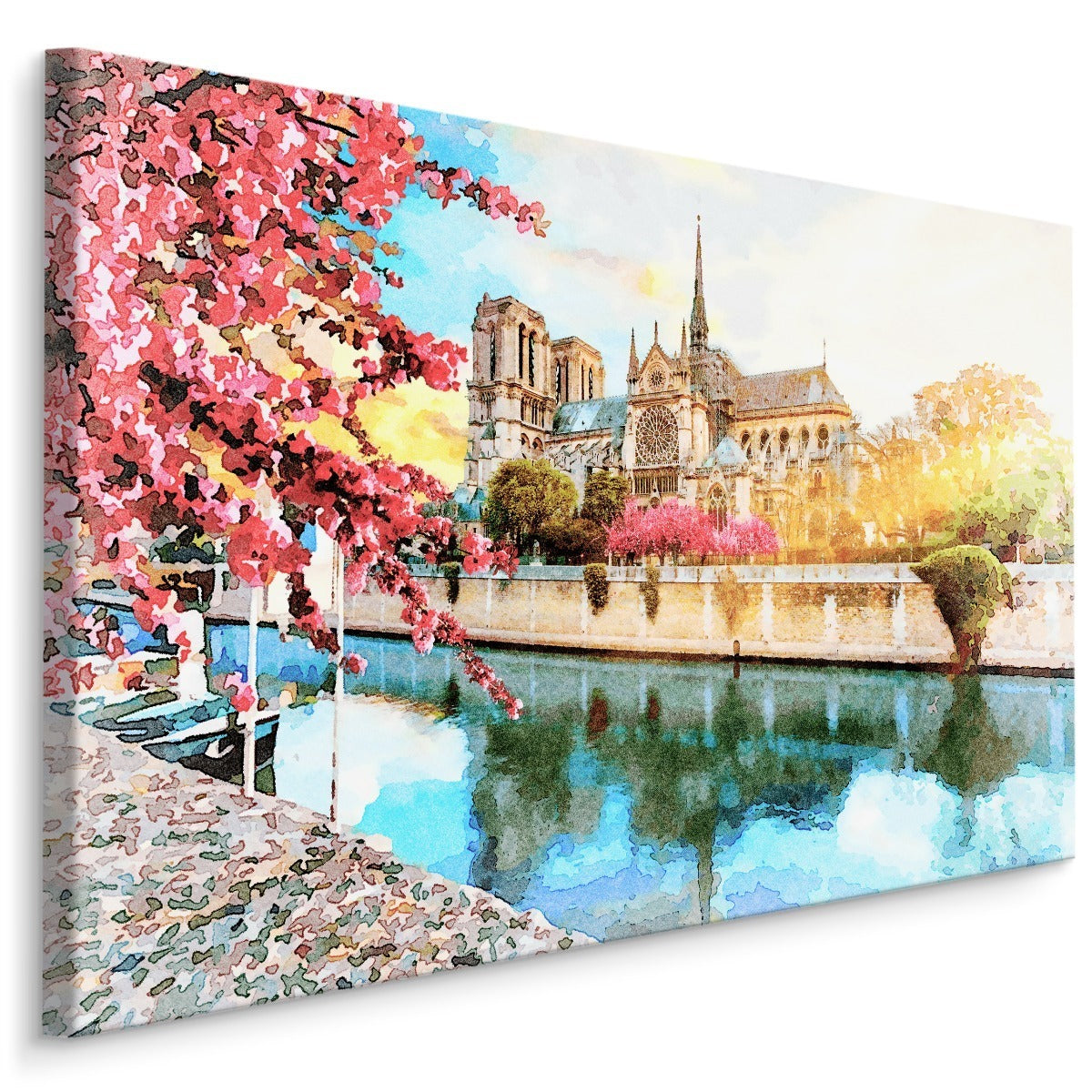 Notre dame-katedralen malt med akvarell