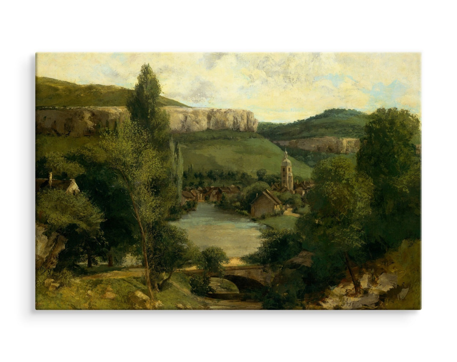 Gustave courbet "ornans view" reproduksjon