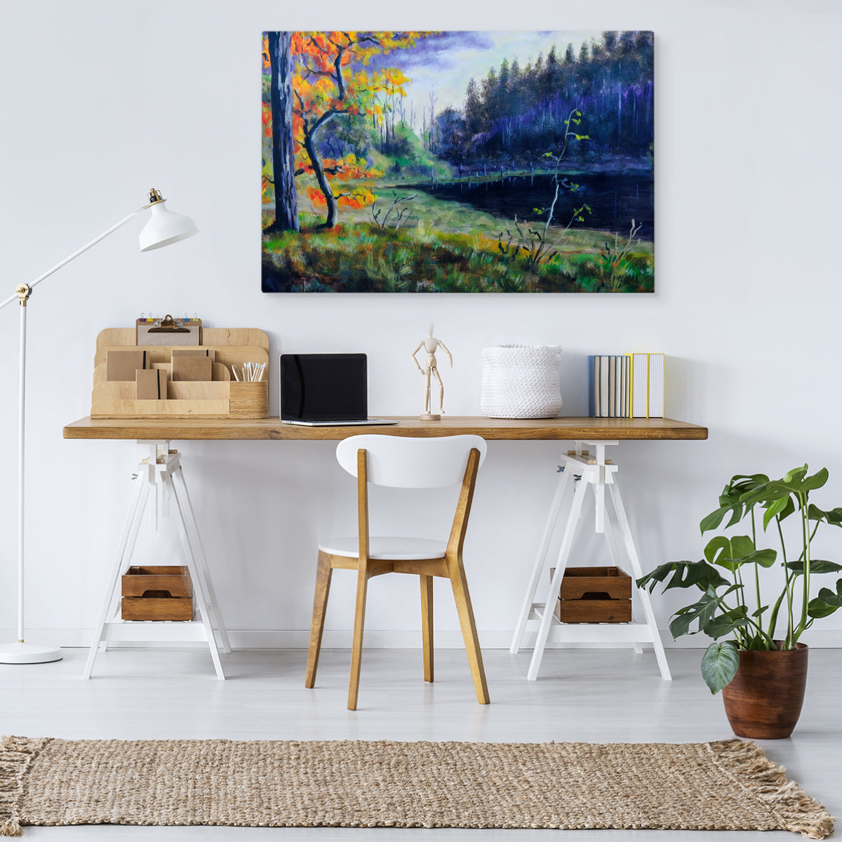 Høstskog på kveldstid